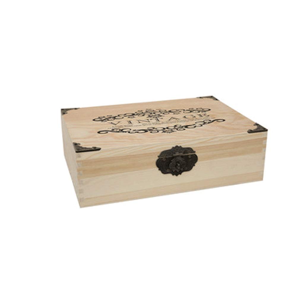 Vintage Wooden Storage Box with Lock - Large Retro Home Organizer for Jewelry, Keepsakes & Gifts | Perfect for Bedroom, Living Room & Office Decor (Brown)