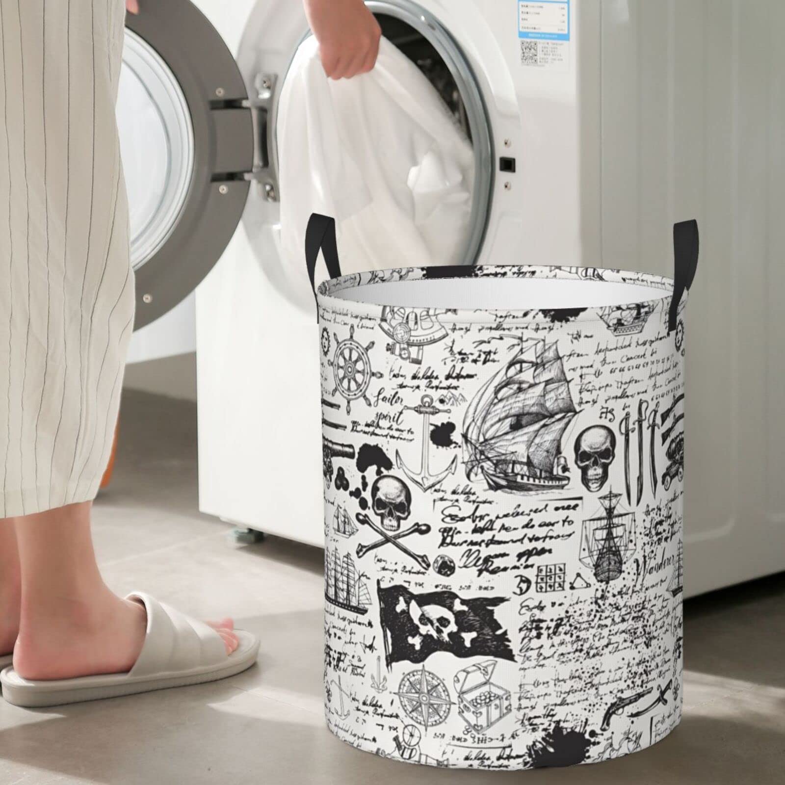 Collapsible Laundry Basket with Handles - Foldable Clothes Hamper for Bedroom, Dorm & Travel - Portable Storage Organizer for Dirty Clothes, Toys & Essentials - Grey (Easy Carry & Space Saving)