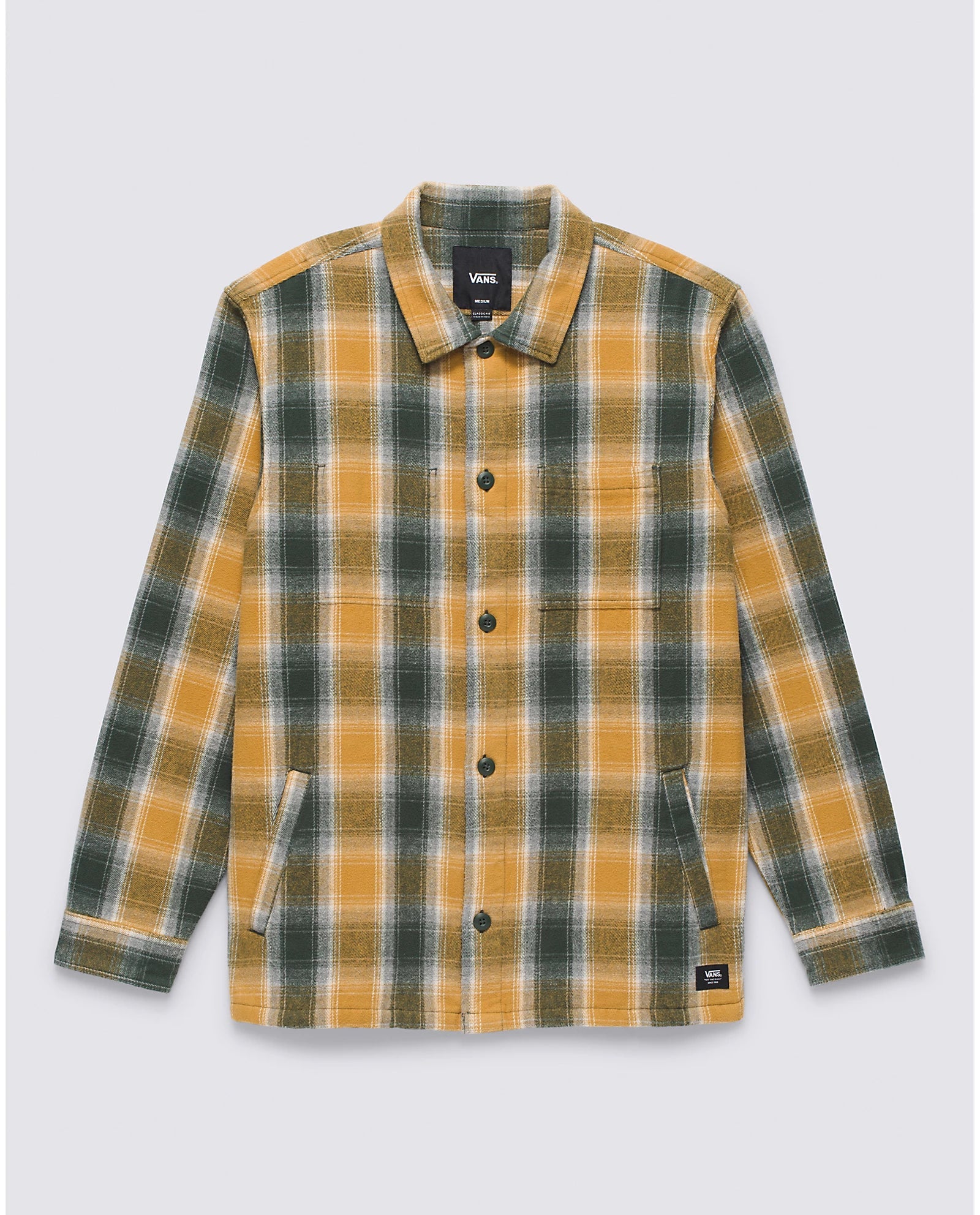 VANS Pemberton Long Sleeve Shacket Jacket for Men & Women - Deep Forest/Wood Thrush Color - Casual Overshirt for Fall & Winter Outdoor Activities