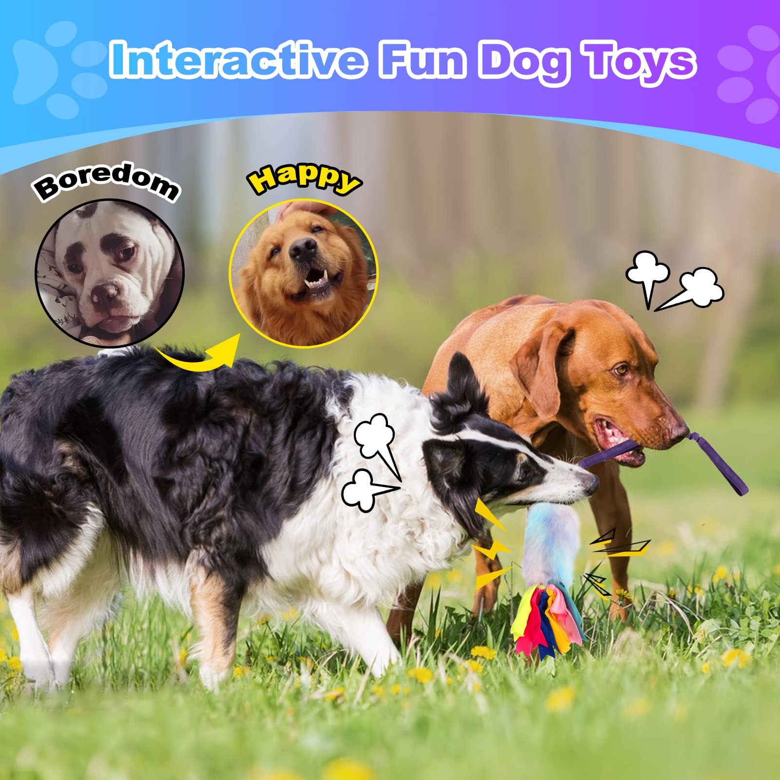 Nearly Indestructible Dog Rope Toys with Strong Squeak - Ideal for Tug of War, Interactive Training, Dental Cleaning, and Boredom Relief - Perfect for Dogs of All Ages at Home, Park, or Travel
