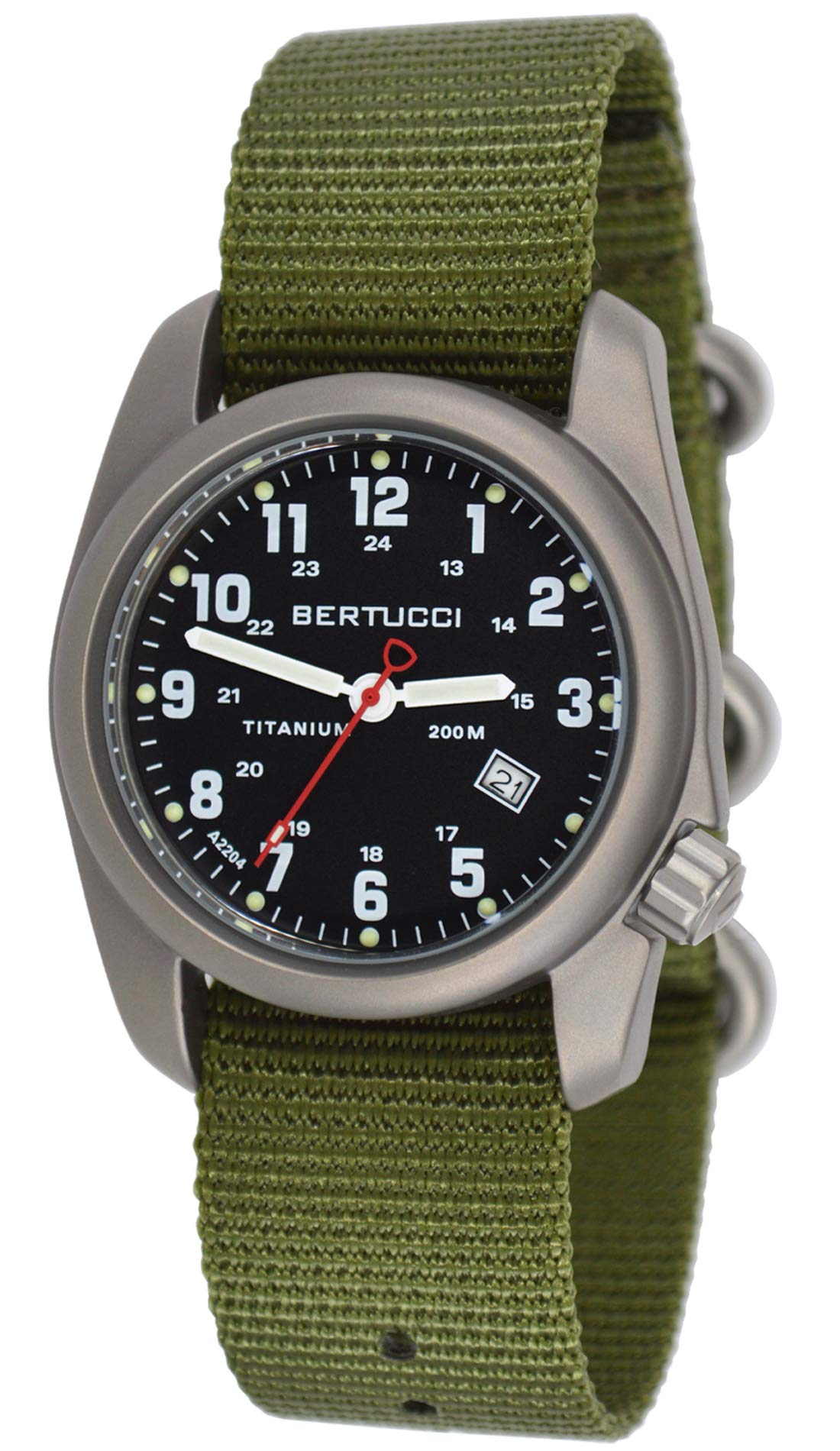 Bertucci A-2T Original Classic Men's Watch - Durable Analog Wristwatch with Nylon Strap for Outdoor, Hiking & Military Use
