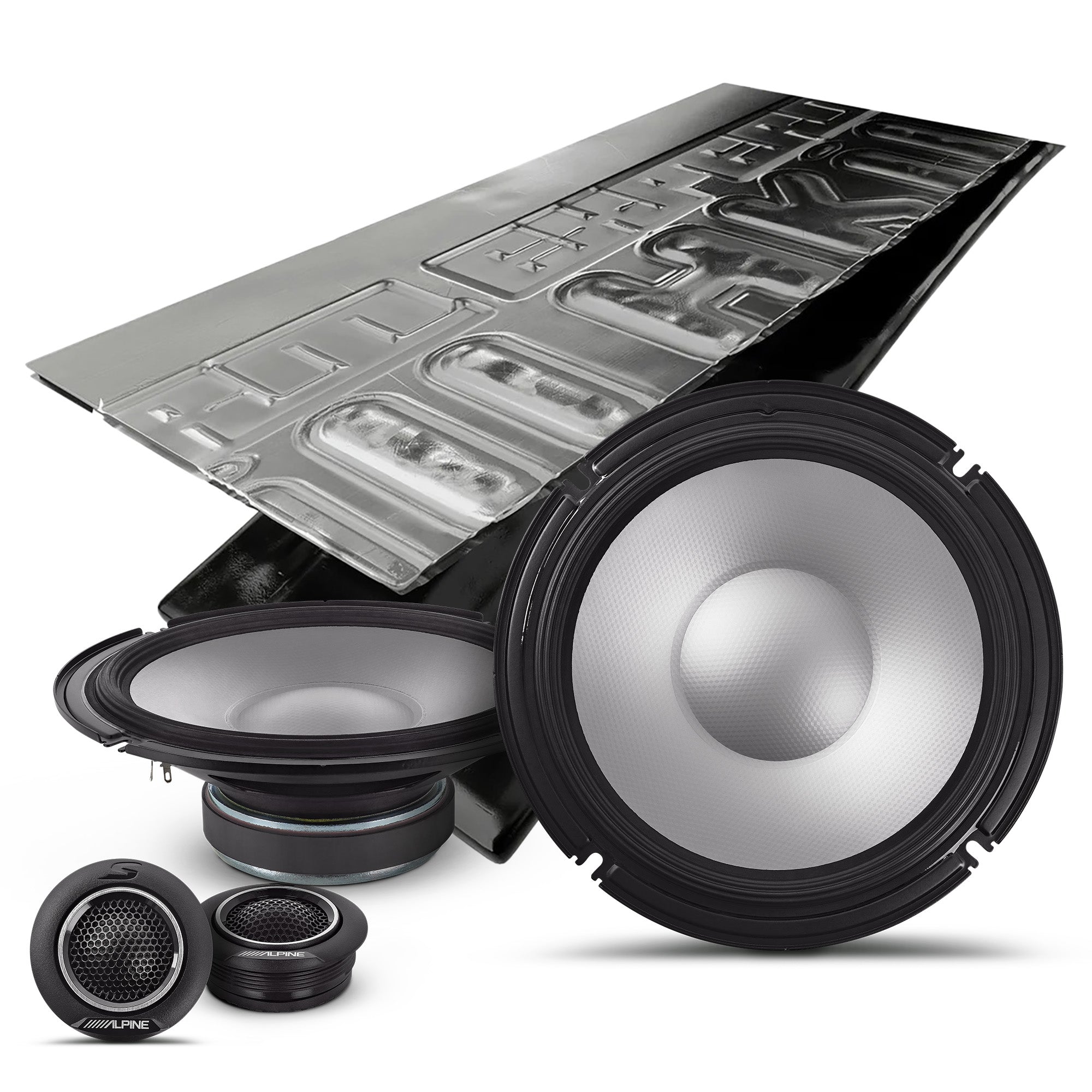 Alpine S2 S80C 2-Way Hi-Res Speakers with Sound Damping Kit - Premium S Series 8