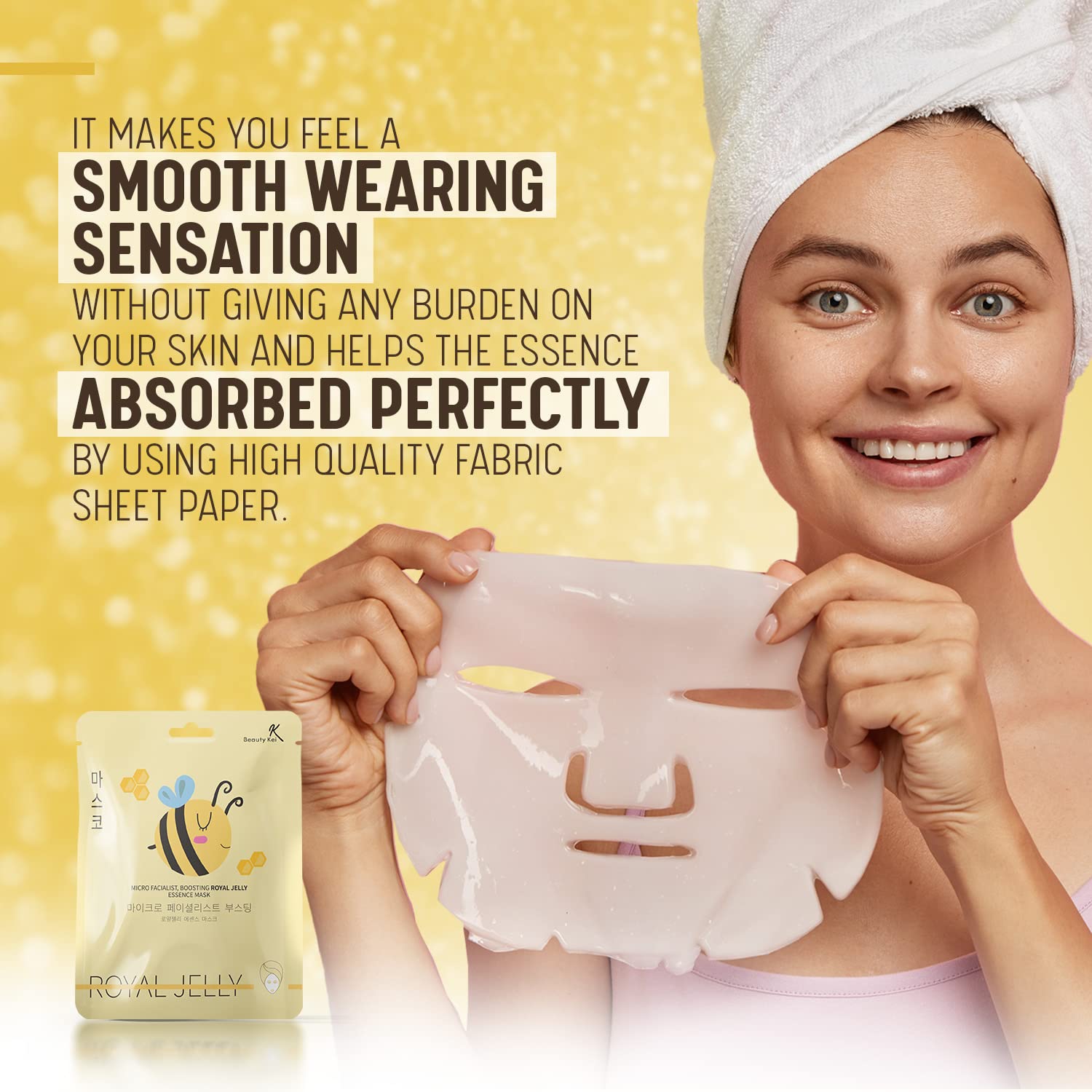 Korean Royal Jelly Face Mask - Anti-Aging & Deep Hydration (10-Pack) for Night Skincare Routine