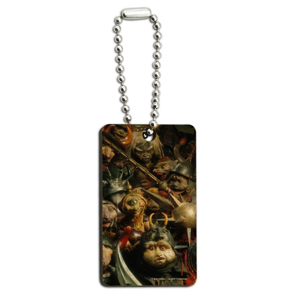 Goblin Army Keychain - Handcrafted Wooden Rectangle Key Ring from The Labyrinth - Fantasy Gift for Gamers & D&D Fans - Perfect for Cosplay, Conventions & Key Organization