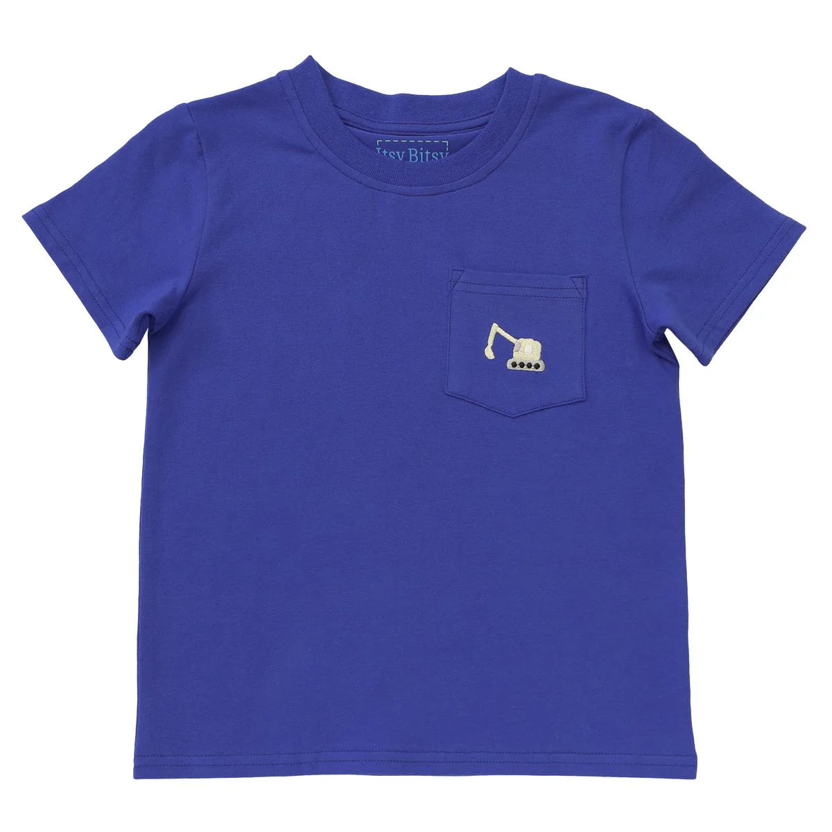 Mini Excavator Pocket T-Shirt for Kids - Fun Construction Theme Top for Playdates & Outdoor Adventures
