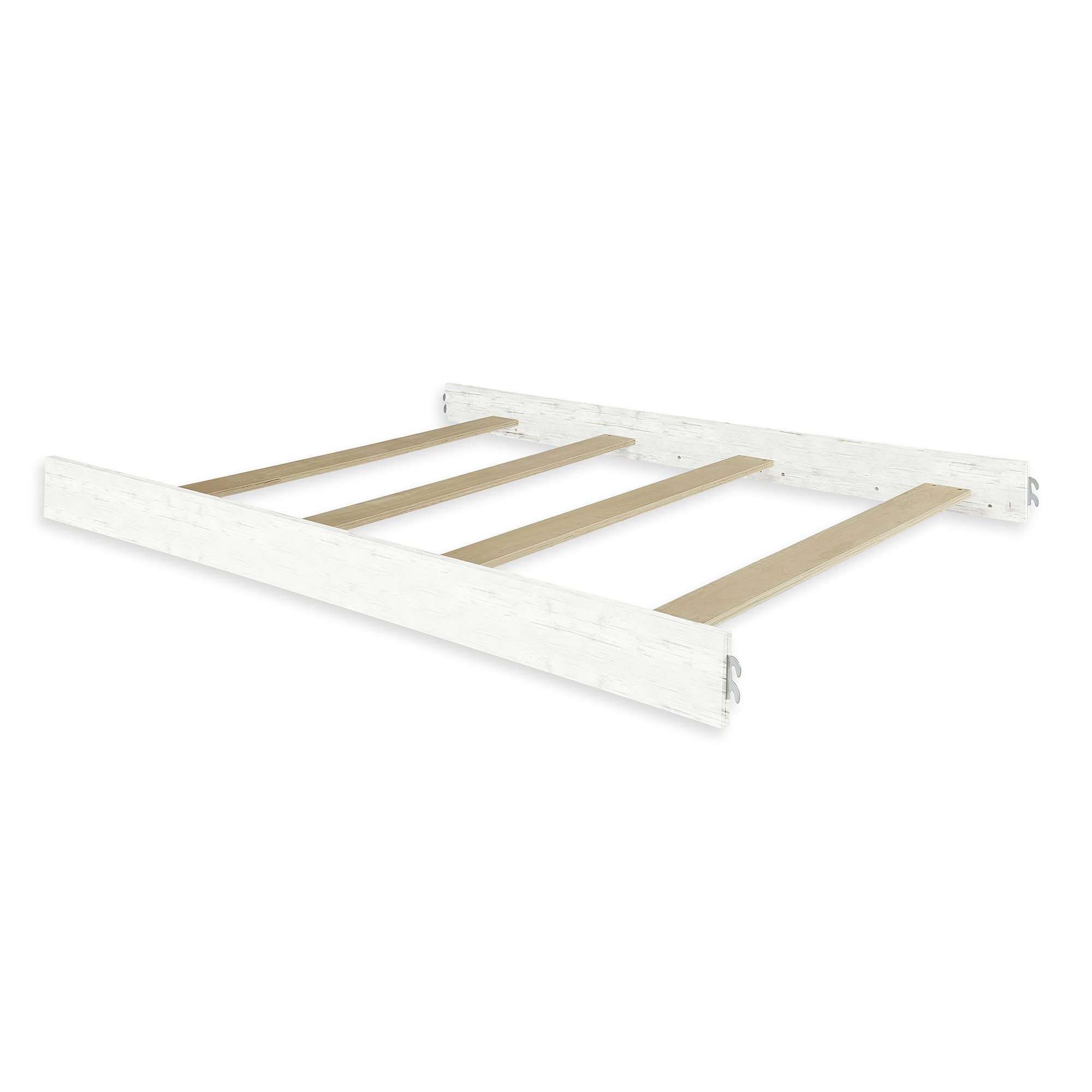 Evolur Convertible Wooden Crib to Full Size Bed Rail - Weather White Finish | Safe Toddler Bed Transition for Nursery & Kids Room