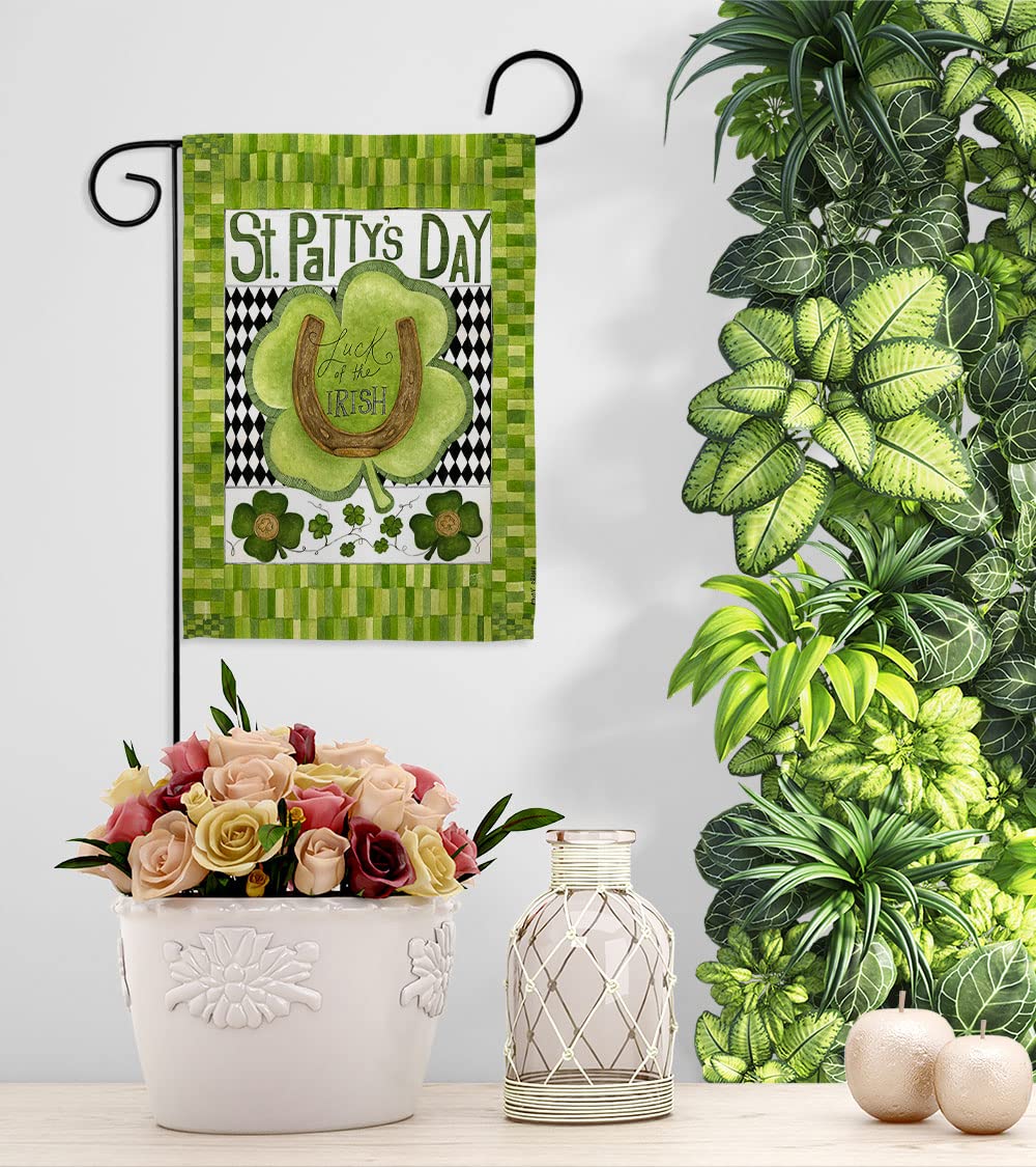 Luck of The Irish Clover St Patrick's Garden Flag 13x18.5