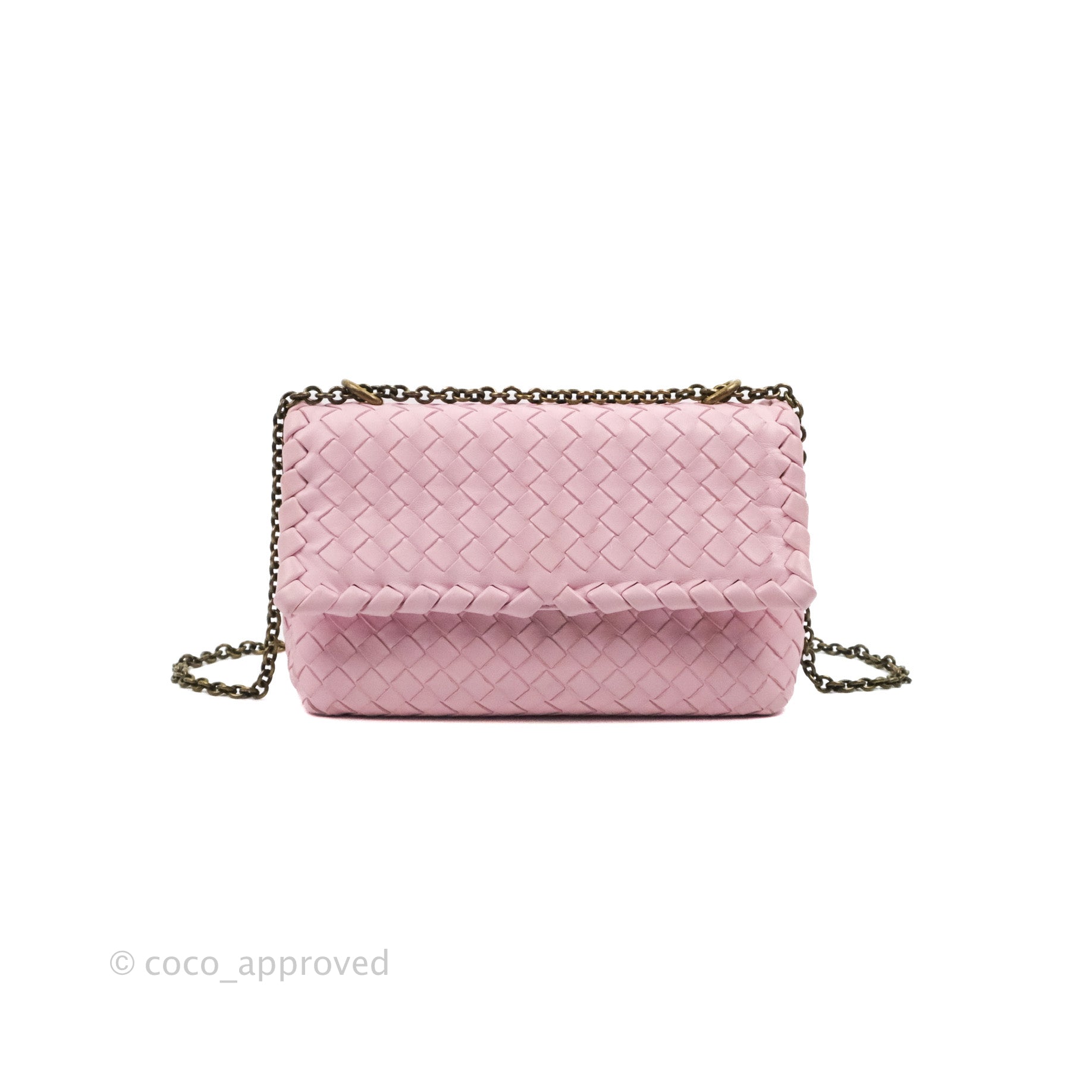 Bottega Veneta Baby Nappa Intrecciato Olimpia Shoulder Bag in Pink | Luxury Crossbody Purse for Women | Perfect for Date Night & Special Occasions