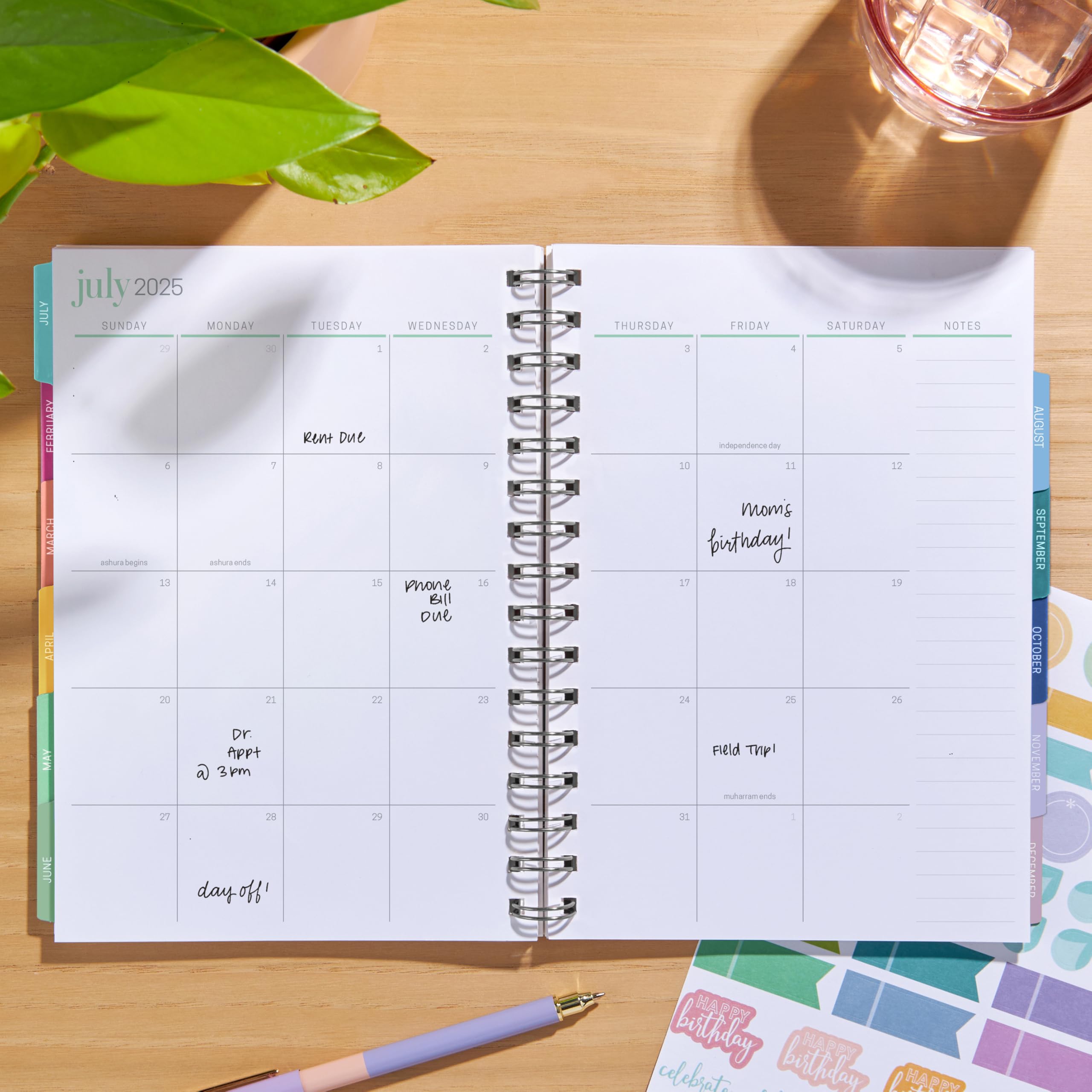 Erin Condren Inspired 2025 Weekly Planner - A5 Size 12-Month Dated Calendar (Jan-Dec) with Floral Petal Party Cover - Perfect for Students, Professionals & Goal Tracking