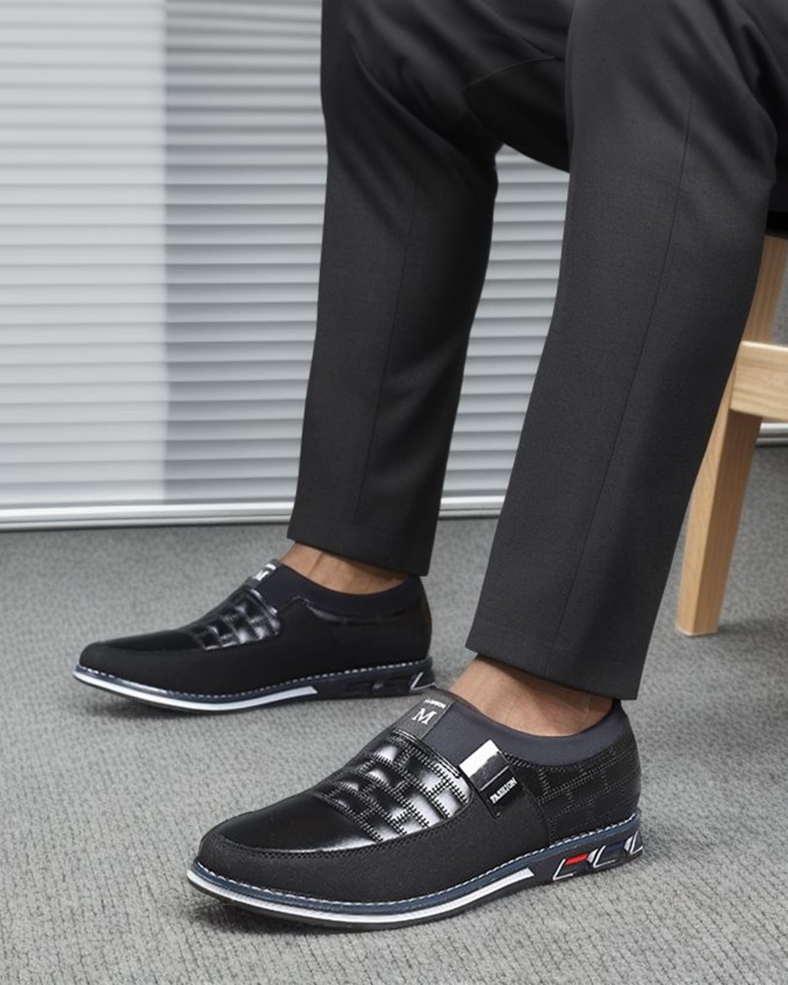 Men's Orthopedic Leather Oxford Derby Shoes - Comfortable Formal Business Dress Sneakers for Walking, Driving & Casual Wear | Perfect for Office, Travel & Daily Use