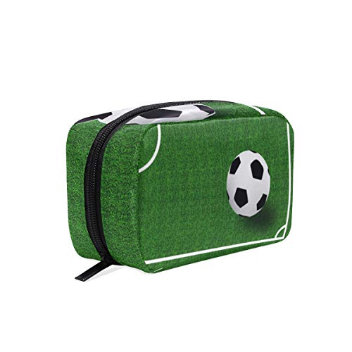 ALAZA Sport Ball Design Cosmetic Bag - Waterproof Portable Makeup Pouch for Women & Girls - Perfect for Soccer, Football, and Field Trips - Great Gift Idea for Athletes and Sports Lovers