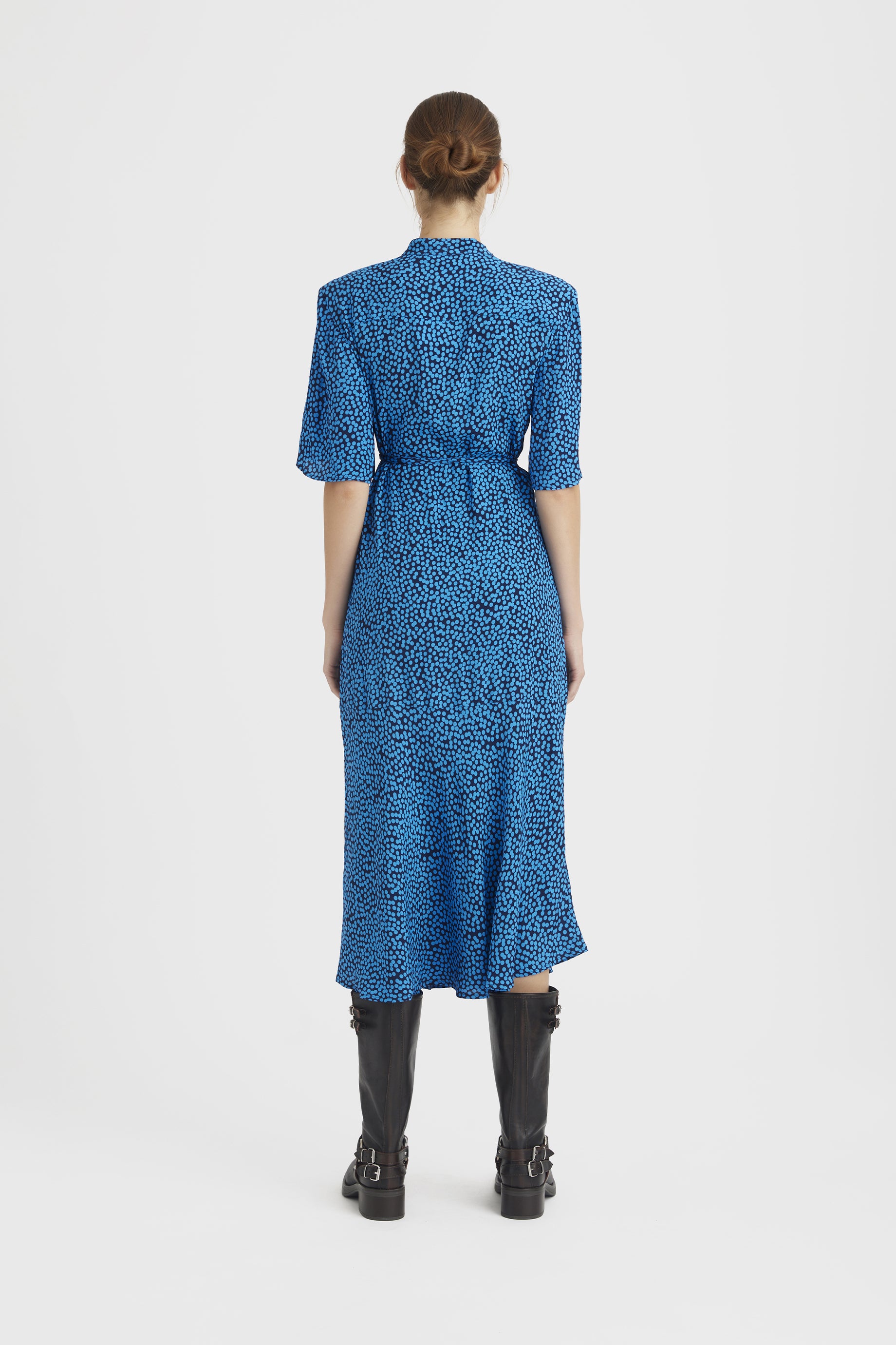Gestuz EISHA DRESS - Blue Flowy Midi Dress for Women | Perfect for Summer, Beach Vacations & Casual Outings