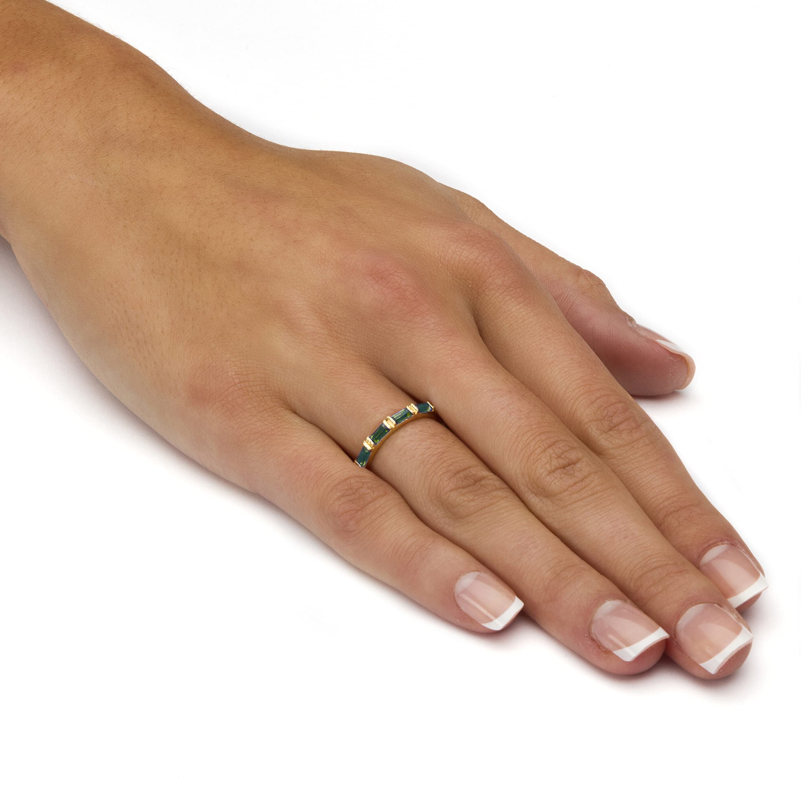 Palm Beach Jewelry Birthstone Eternity Band - 14K Gold Plated Stackable Ring for Women, Perfect for Anniversary Gifts, Mother's Day & Everyday Wear