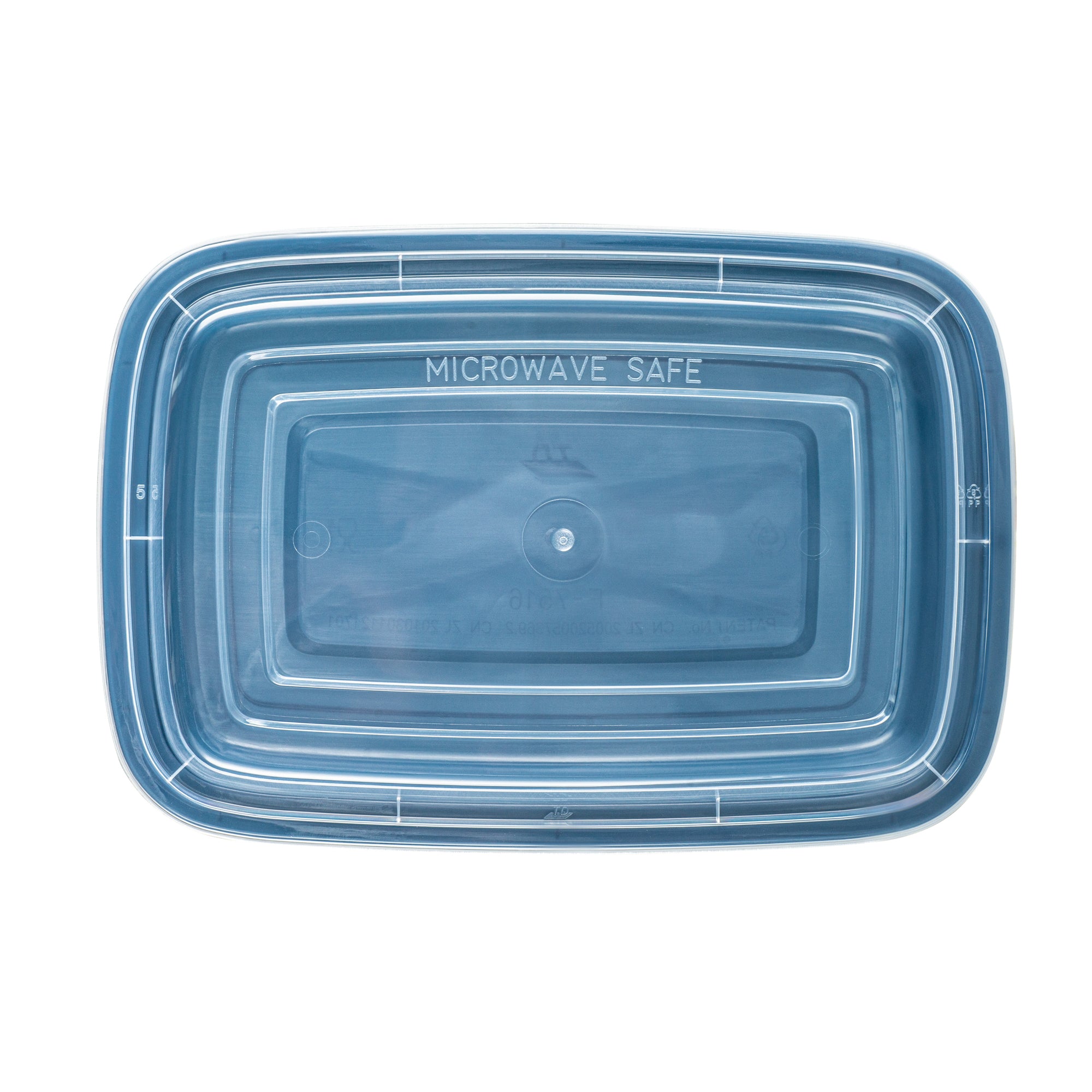 16 oz Rectangle Midnight Blue Plastic To Go Containers with Clear Lids - 100 Pack (7.75