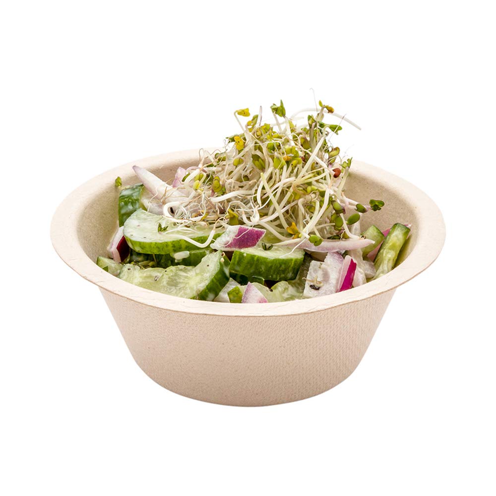 Eco-Friendly 8oz Bagasse Bowls - Microwavable, Freezable for Salads & Meals