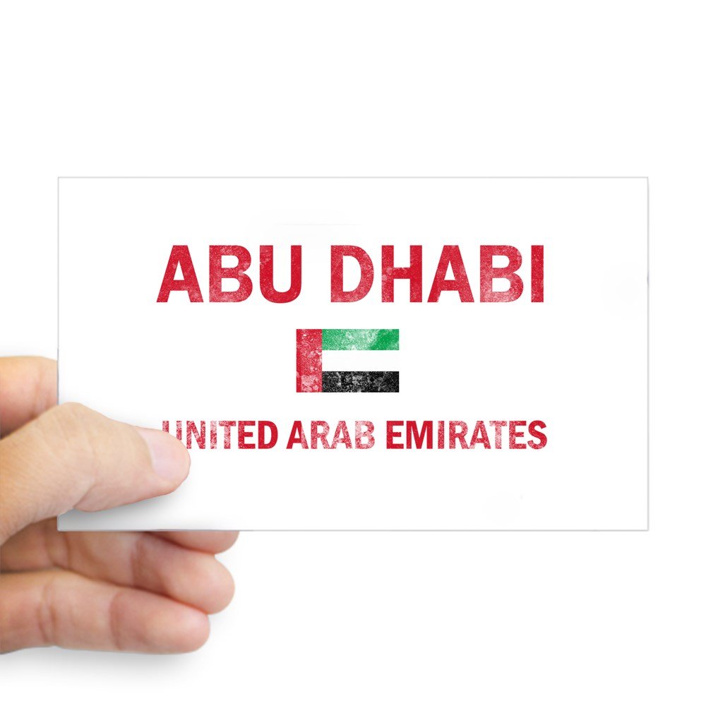 Abu Dhabi UAE Sticker - Rectangle Bumper Decal for Cars, Laptops & Windows | Durable Vinyl Car Sticker for Travel Lovers, UAE Souvenirs & National Pride