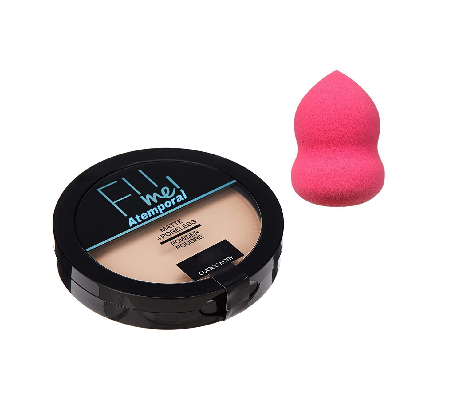 Fit Me Matte + Poreless Pressed Powder with SPF - Oil Control & Sweatproof for 12 Hours | Beauty Blender Sponge for Flawless Makeup Application | Ideal for Oily Skin & Long-Lasting Matte Finish | Perfect for Daily Wear & Touch-Ups On-The-Go