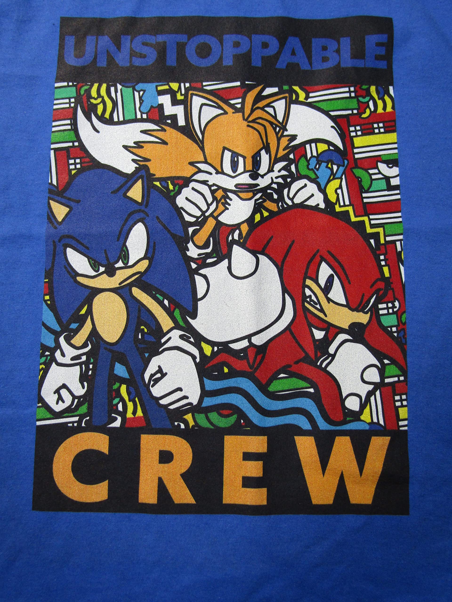 Sonic The Hedgehog Unstoppable Crew Pop Dimension Graphic T-Shirt for Boys - Royal Blue Cotton Tee | Casual Wear, Gaming Events & Fan Merchandise