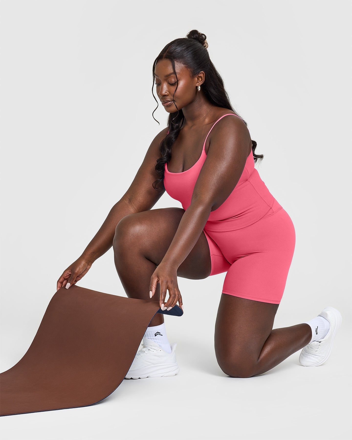 SoftMotion™ Strappy Mid Vest with Built-in Bra Shelf - Dark Velvet Pink | Women's Yoga Activewear for Workouts, Lounge & Layering