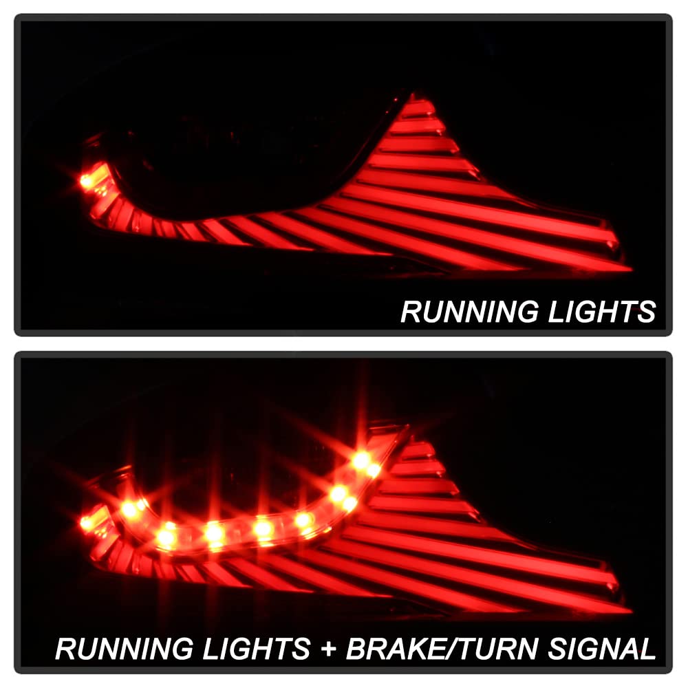 ACANII Smoked LED Tail Lights Brake Lamps Set for 2003-2005 Infiniti G35/G35GT Coupe - Black Housing, Left+Right Pair - Enhance Style & Night Visibility for Sports Cars