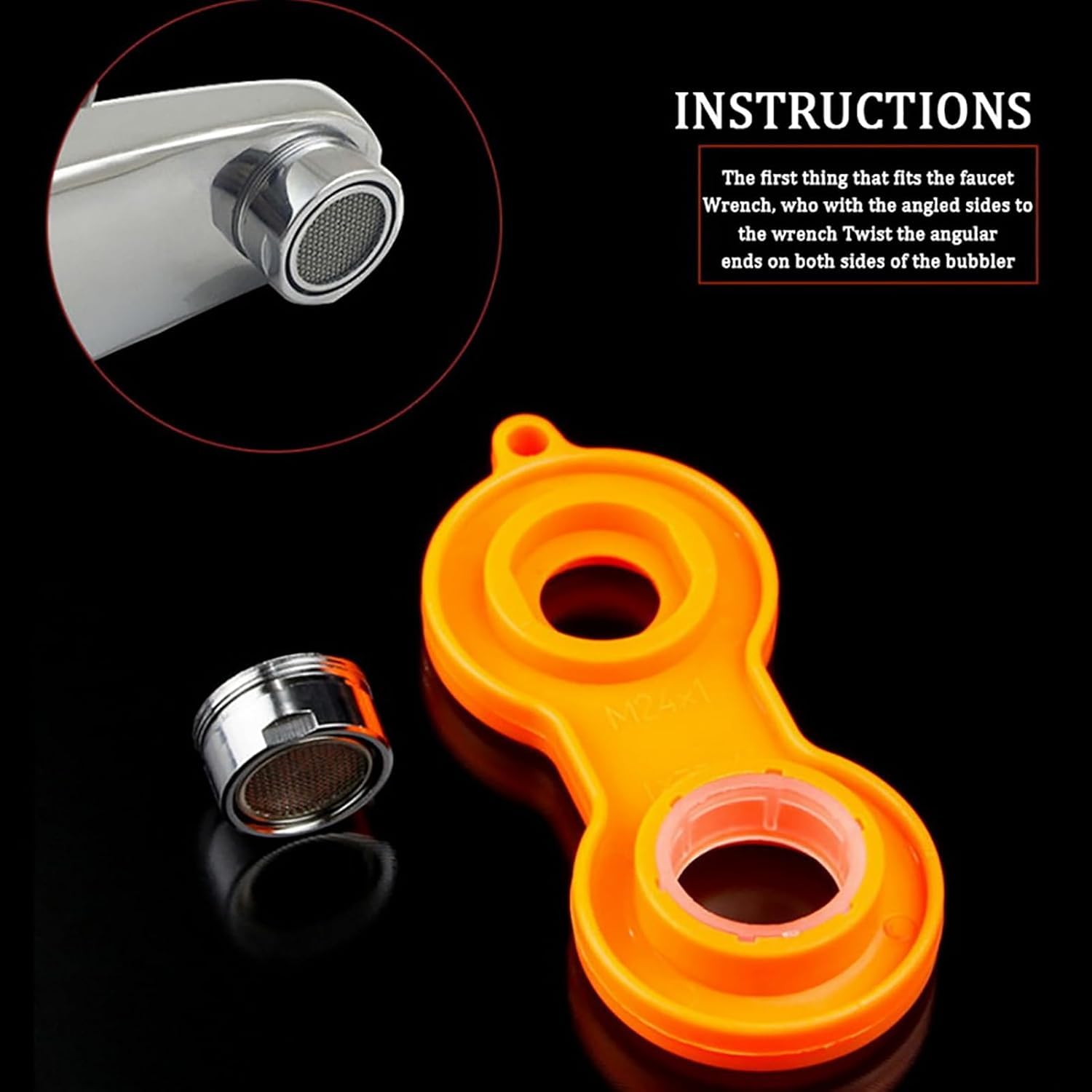 Finzatik Faucet Aerator Removal Wrench - Faucet Bubbler & Aerator Tool for Bathroom, Kitchen Sink & Tap - Plumber's Installation & Loosening Wrench for Easy Faucet Maintenance (Perfect for DIY Home Repairs & Professional Plumbing)