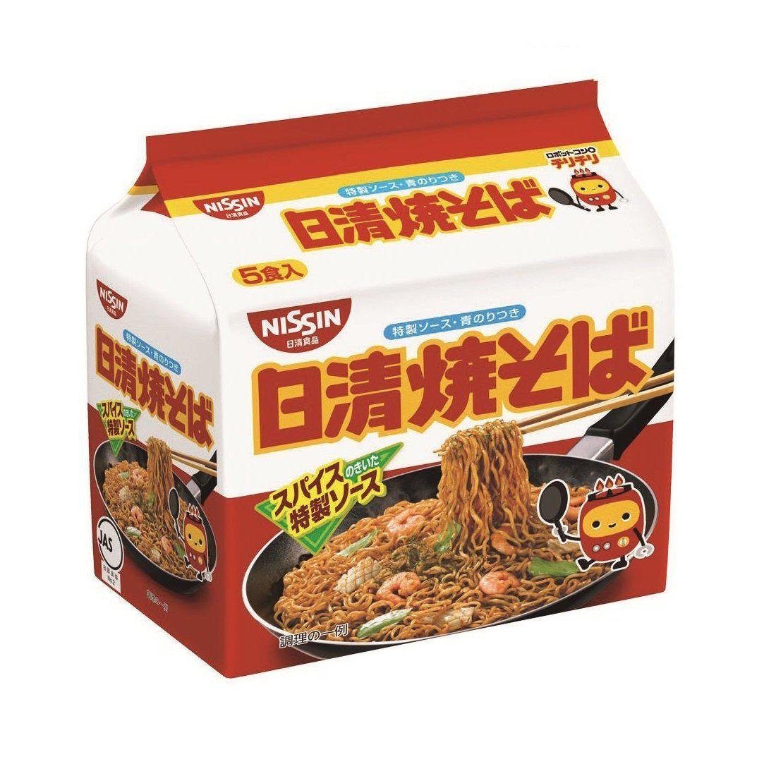 Nissin Yakisoba Japanese Instant Fried Noodles - 5 Servings (Pack of 1) | Authentic Japanese Flavor | Quick & Easy Meal for Lunch, Dinner or Snack