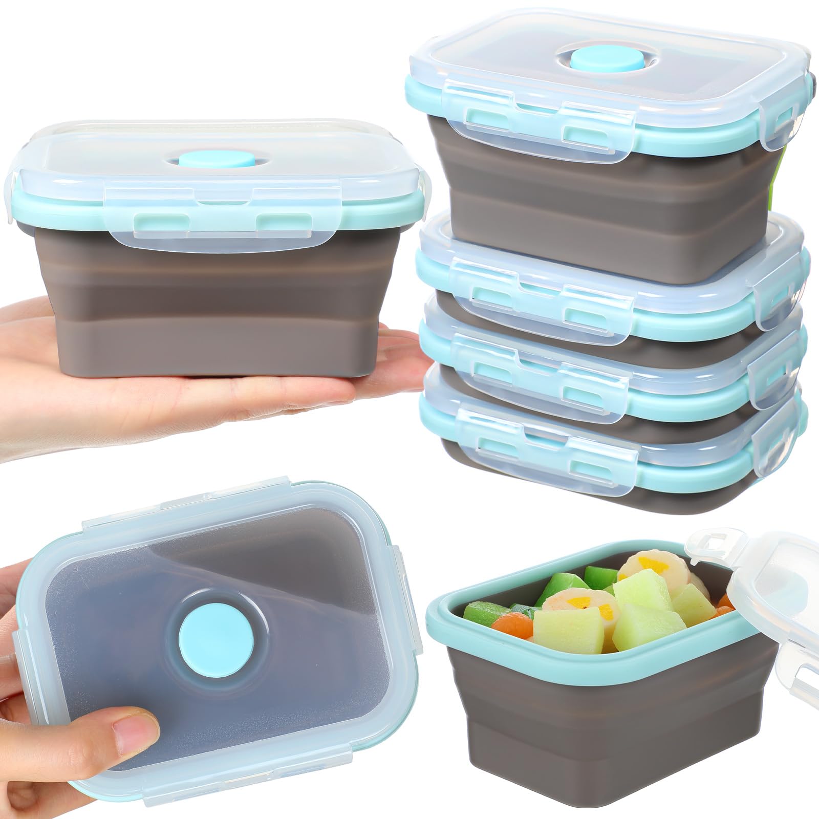4-Piece Collapsible Silicone Camping Bowls with Lids - 12 oz Expandable Food Storage Containers for Travel, Picnics & Outdoor Adventures - Portable, Heat-Resistant & Space-Saving for Hiking, Camping & Road Trips
