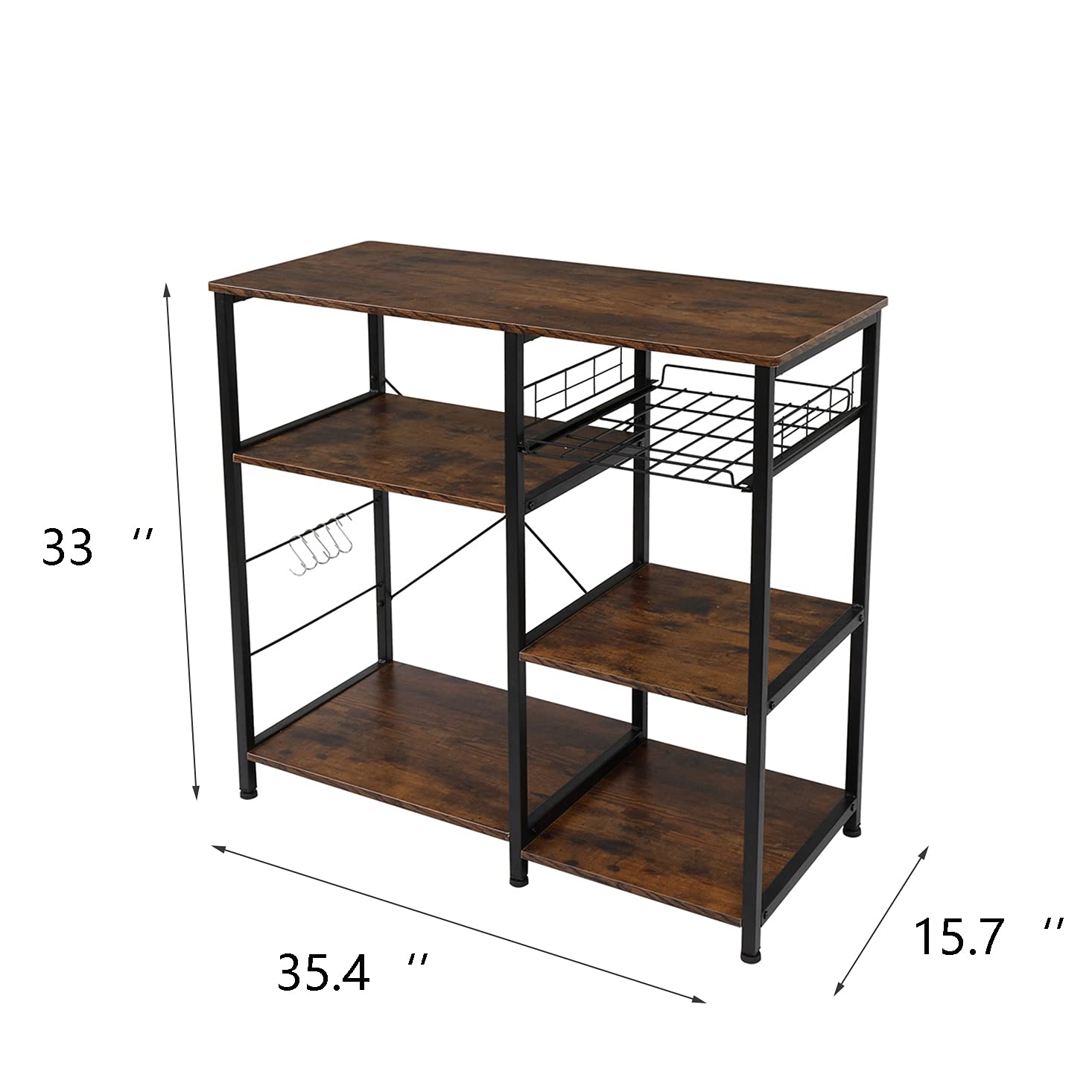 3-Tier Microwave Stand Kitchen Baker's Rack - 35.5