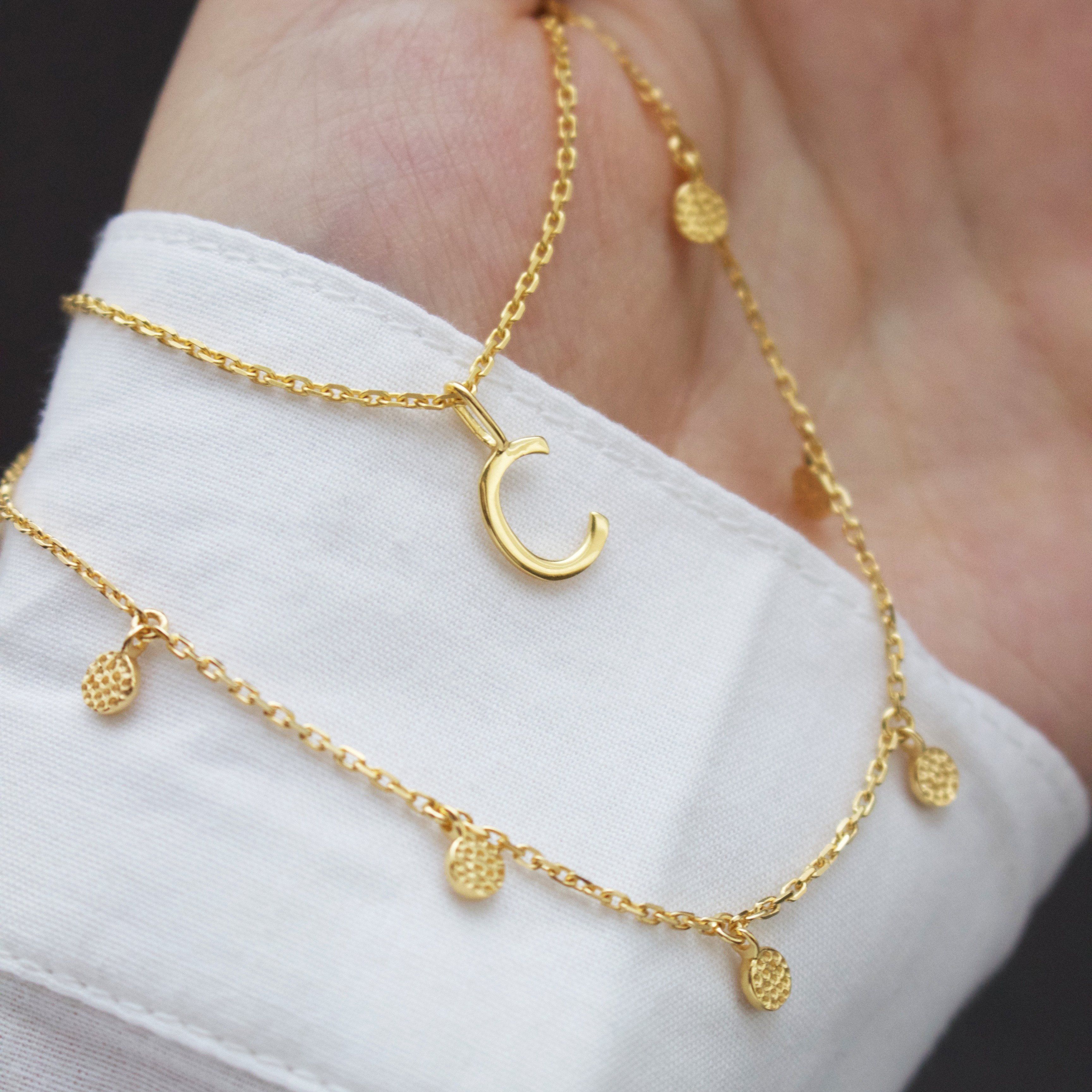 Mini Hanging Coin Necklace - Dainty Gold Pendant Jewelry for Women - Perfect for Everyday Wear, Layering & Gifts