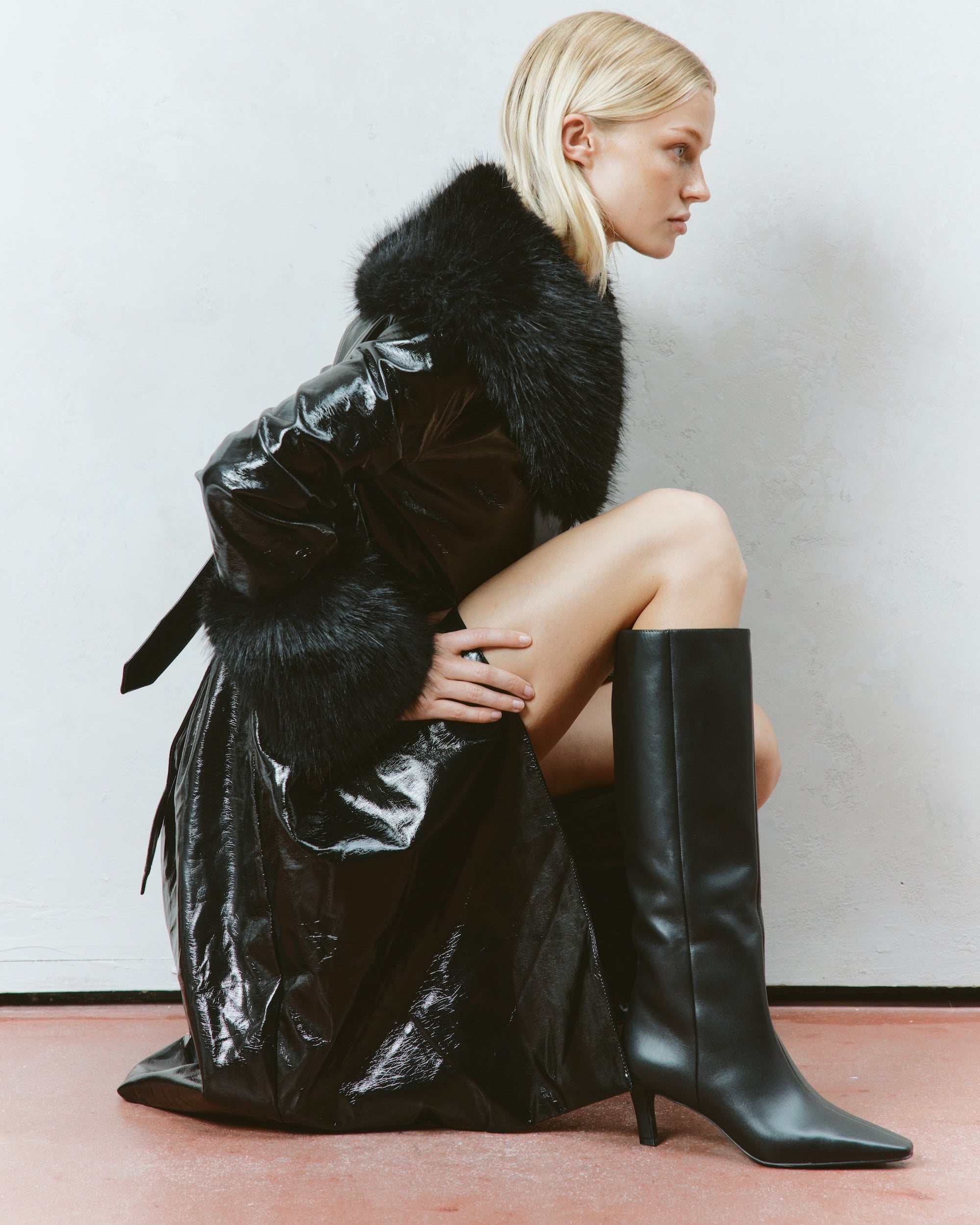 Blake Chisel Toe Long Boots - Genuine Black Leather Women's Ankle Boots for Office, Party & Winter Fashion