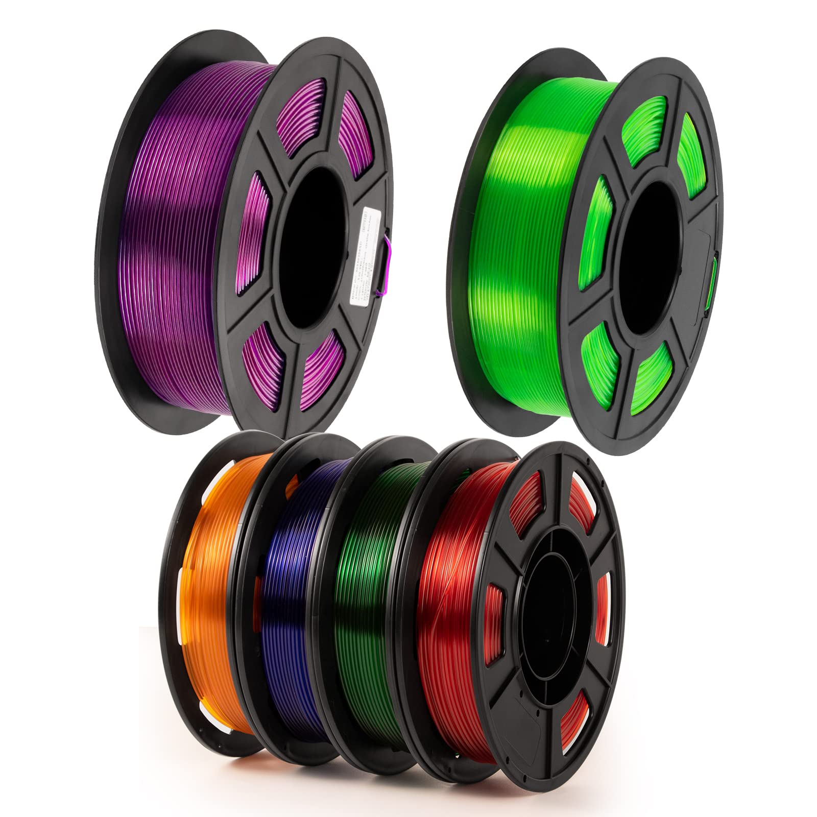 IEMAI 4-Pack PETG Filament Bundle (0.25kg Each) - Fluorescent Green & Grape Purple Colors for 3D Printing | Perfect for Cosplay Props, DIY Models, and Home Decor Projects