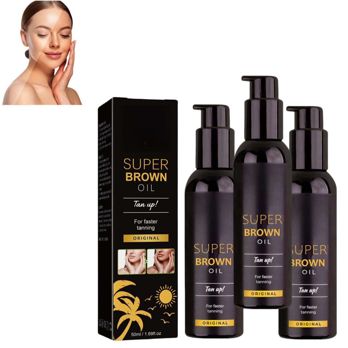 Best Natural Tanning Oil for Summer - Moisturizing & Accelerating Outdoor Tan - Deep Tan Enhancer for Sunbathing, Beach & Pool Days