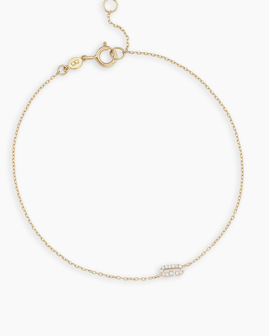 Diamond Pavé Alphabet Bracelet - Personalized Initial Letter Bracelet for Women, Sterling Silver or Gold Plated, Elegant Gift for Birthday, Anniversary, Valentine's Day | Perfect for Everyday Wear & Special Occasions