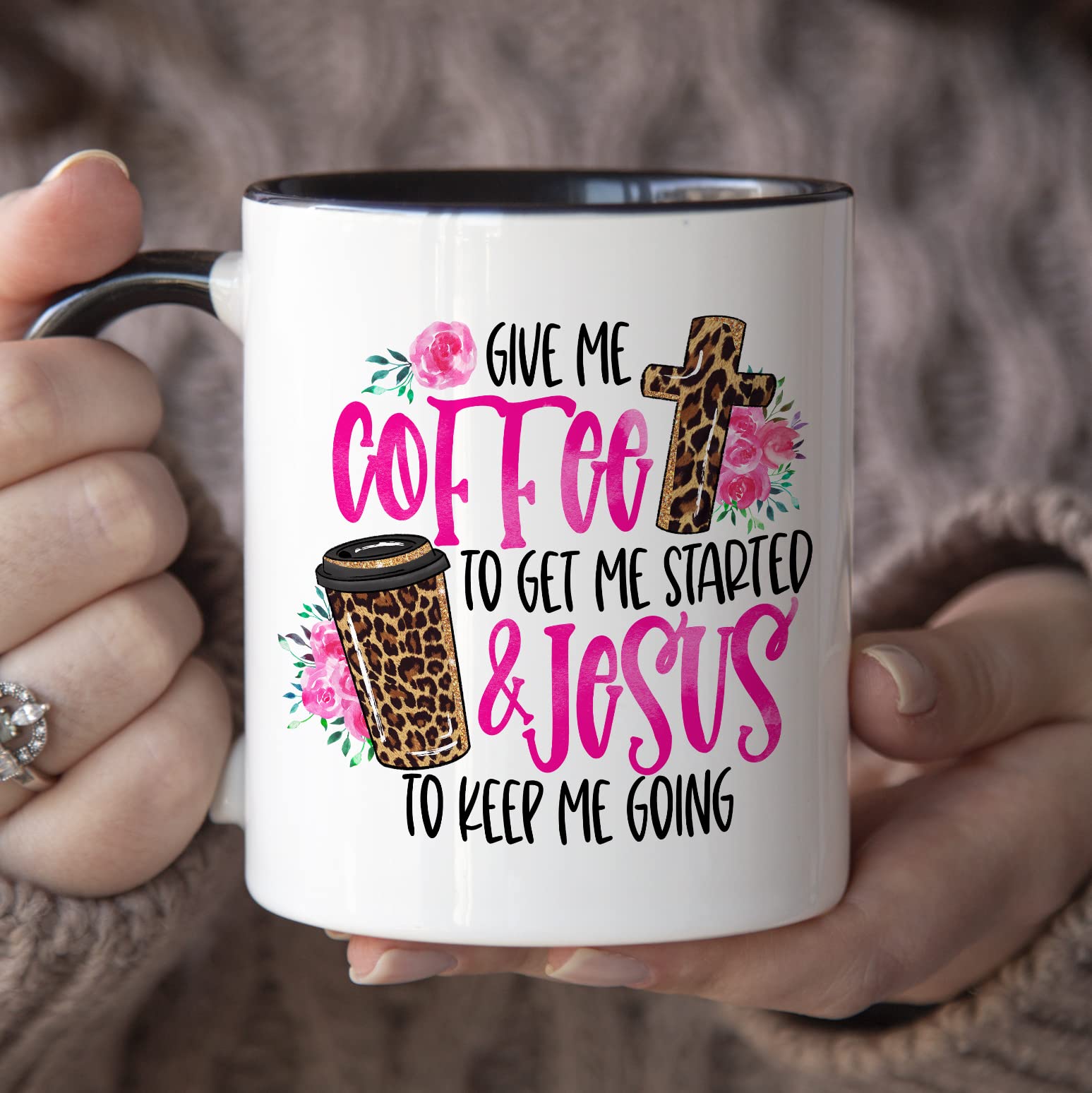 YouNique Designs Christian Coffee Mug - 11oz Bible Scripture Cup for Women with Black Handle - Perfect for Daily Devotions, Church Gatherings & Inspirational Gifts