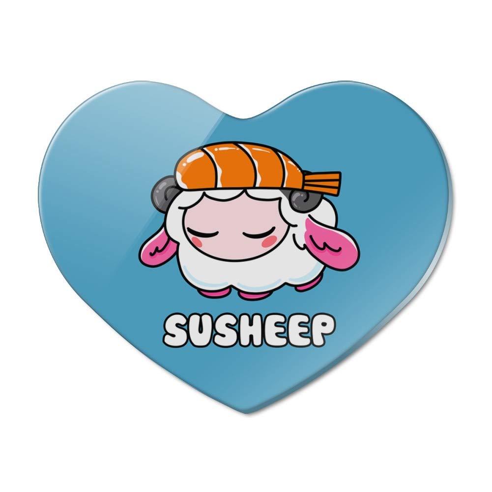 Adorable Shrimp Sushi & Sheep Heart Acrylic Fridge Magnets - Funny Kitchen Decor, Cute Refrigerator Accessories for Home, Office & Dorm Room (Set of 2) - Perfect for Adding Personality to Your Fridge or Whiteboard