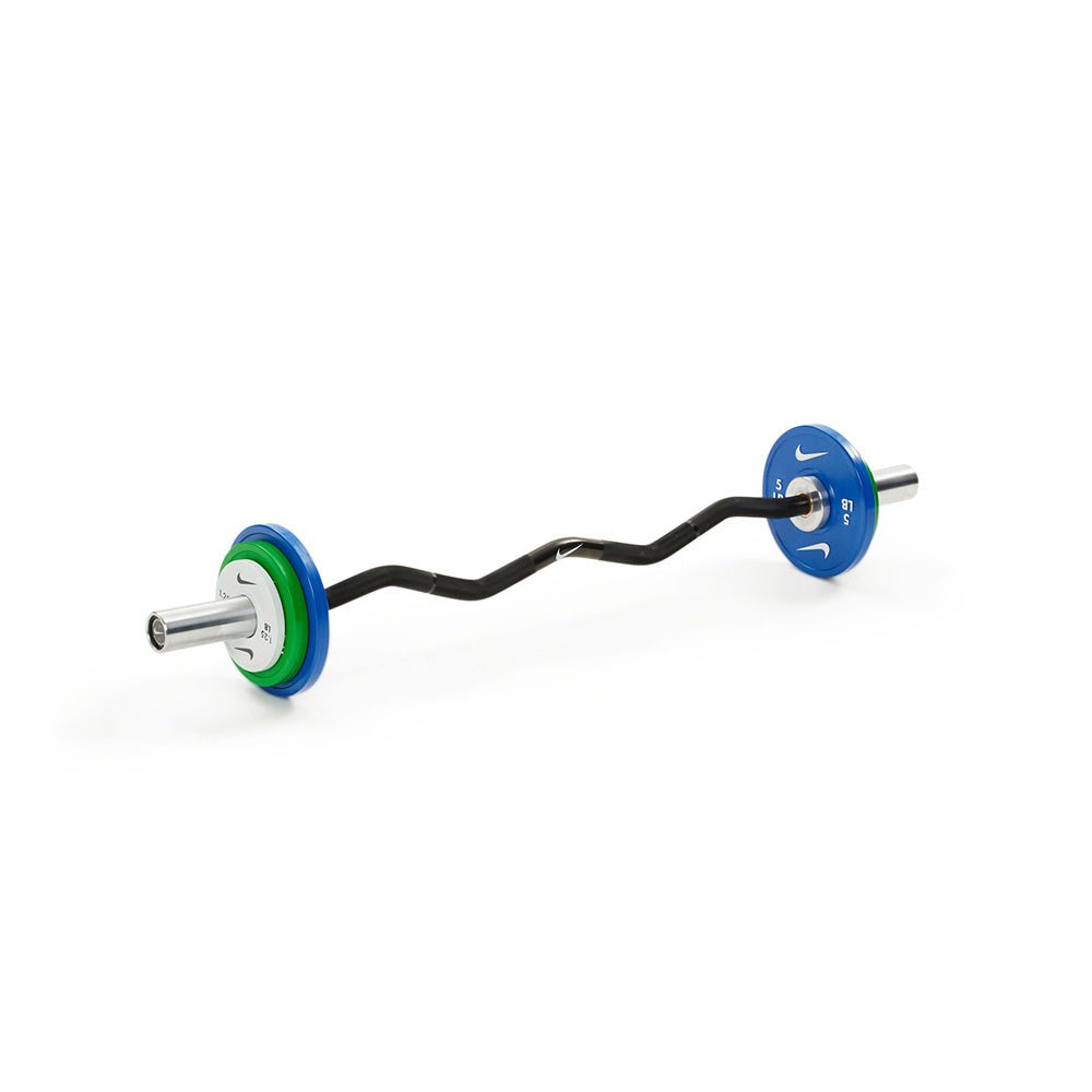 Nike Strength Curl Bar - 10kg Olympic Weightlifting Bar for Home Gym & Strength Training | Perfect for Bicep Curls, Triceps Workouts & Full-Body Exercises