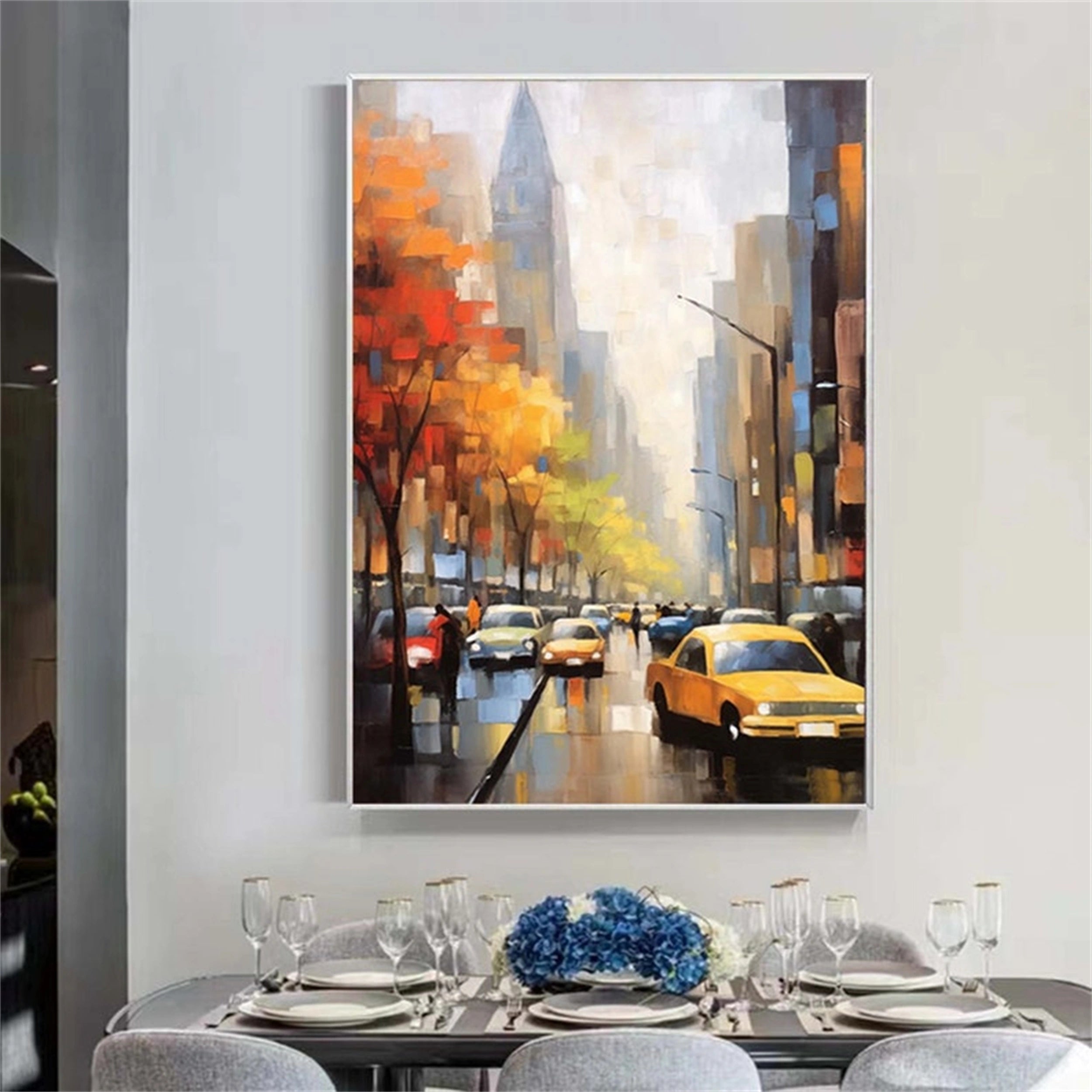 Urban Landscape Painting #UL 027 - Modern Wall Art for Home & Office Decor - Perfect for Living Room, Bedroom, or Workspace
