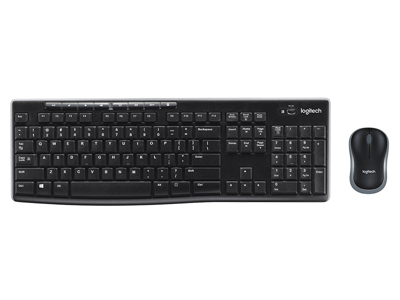Logitech MK270 Wireless Keyboard and Mouse Combo for Windows & Mac - Black | Ergonomic Design for Home Office & Gaming | Long Battery Life | Plug-and-Play USB Receiver | Compact Layout