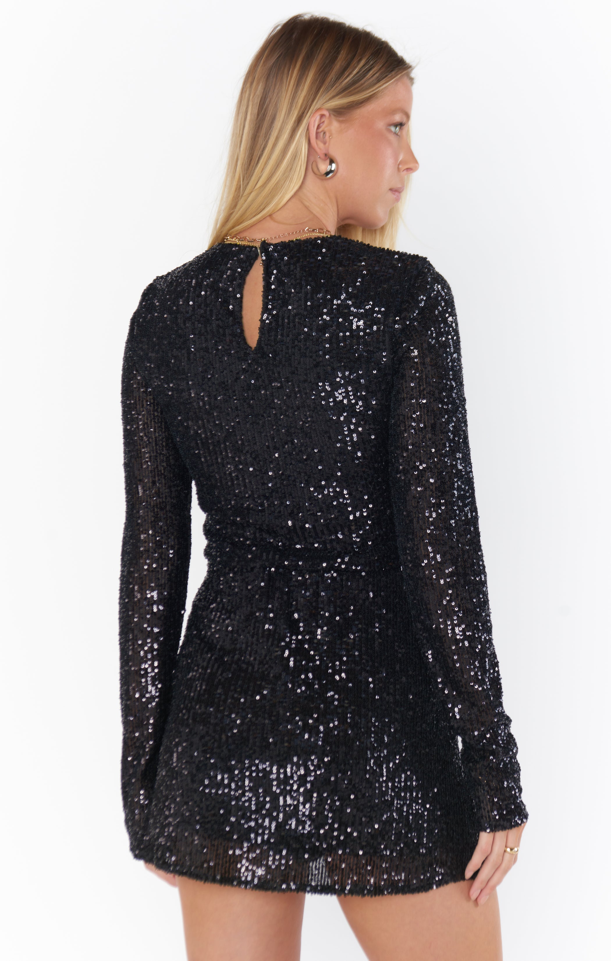 Last Call Top - Midnight Glitz Sequins Party Blouse | Women's Sparkly Evening Wear for Nightclub, Prom & Special Events