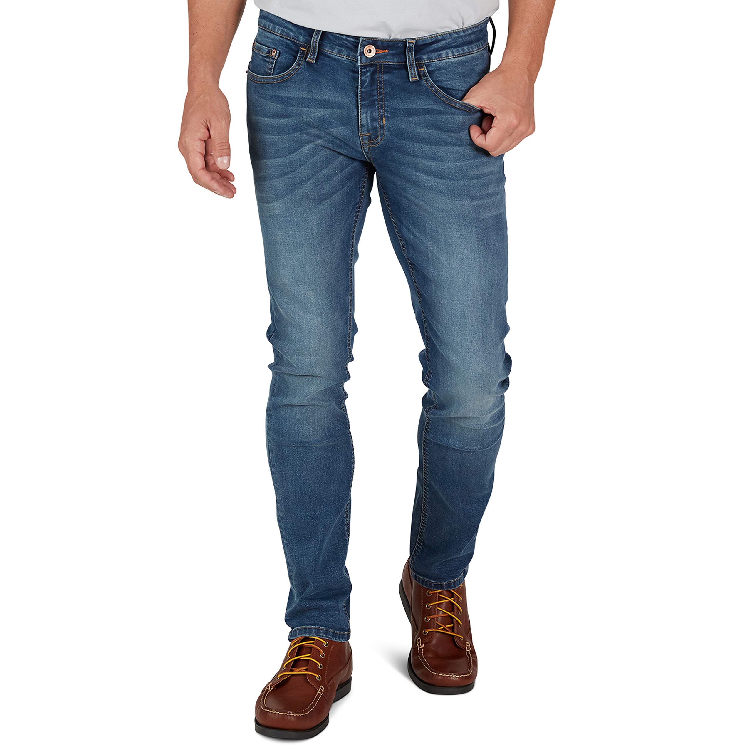 **Vintage Men's Weatherproof Jeans - Super Soft Stretch Denim Pants for Men in Blue & Black | Slim Fit Comfortable Jeans for Casual Wear & Outdoor Activities**