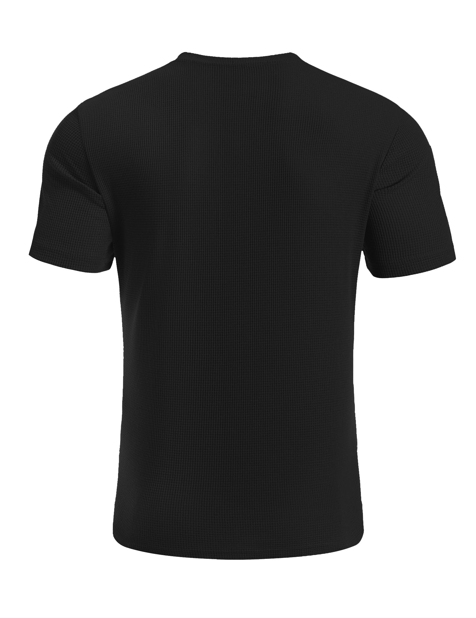 COOFANDY Men's Waffle Henley Short Sleeve Textured T-Shirt - Casual Button Up Tee Shirt | Heavyweight Summer Henley Top for Outdoor Activities & Date Nights