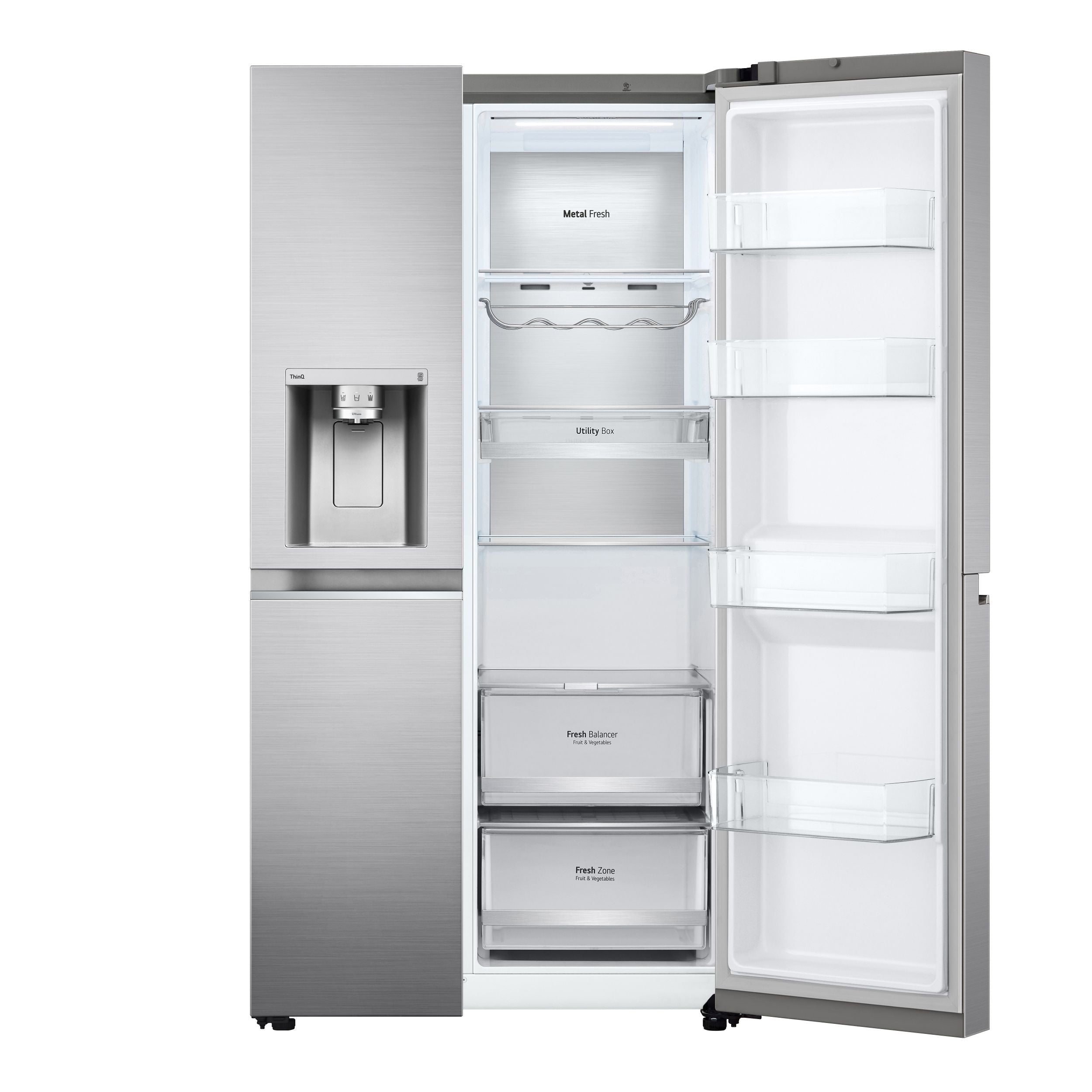 LG GSL635PLF 635L Side by Side Refrigerator - Stainless Steel Finish | Energy Efficient, Spacious Design for Modern Kitchens & Large Families