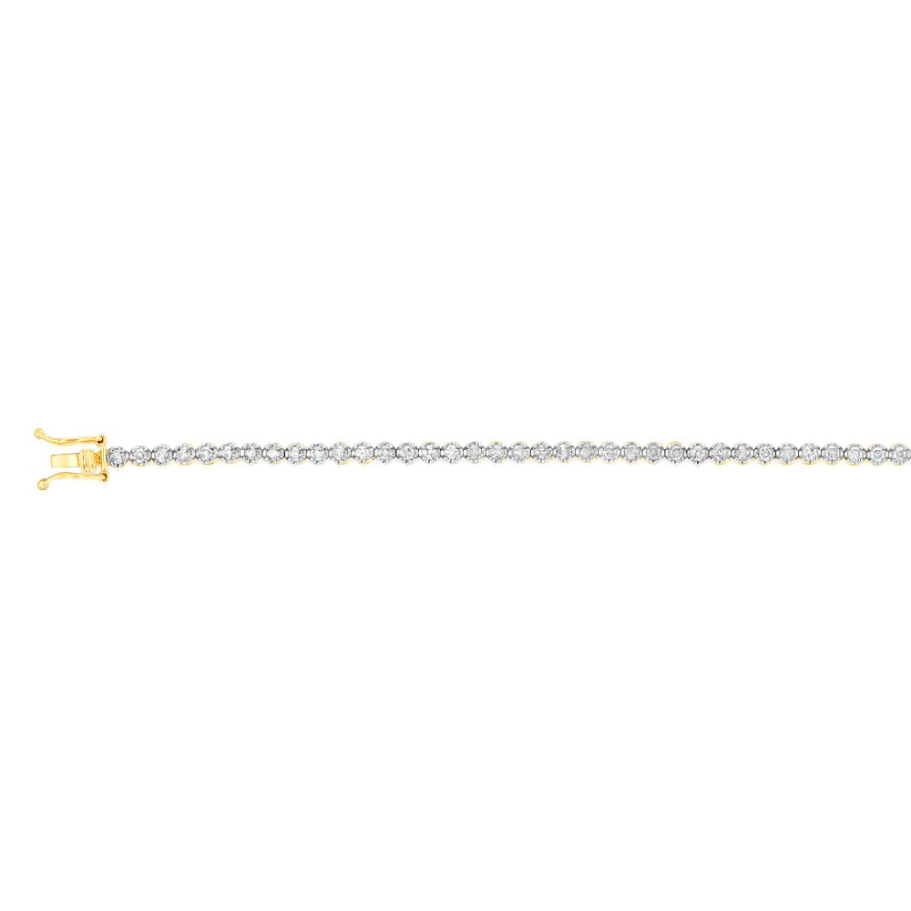 2 Carat Diamond Tennis Bracelet with 59 Brilliant Cut Diamonds in 9K Yellow Gold - Elegant Jewelry Gift for Women, Perfect for Weddings, Anniversaries & Special Occasions