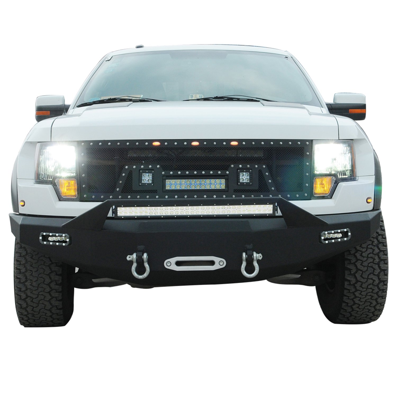 57-0102 Heavy Duty Front LED Winch Bumper for Jeep Wrangler & Off-Road Trucks - Waterproof & Durable Steel Construction - Perfect for Off-Roading, Rock Crawling & Adventure Vehicles