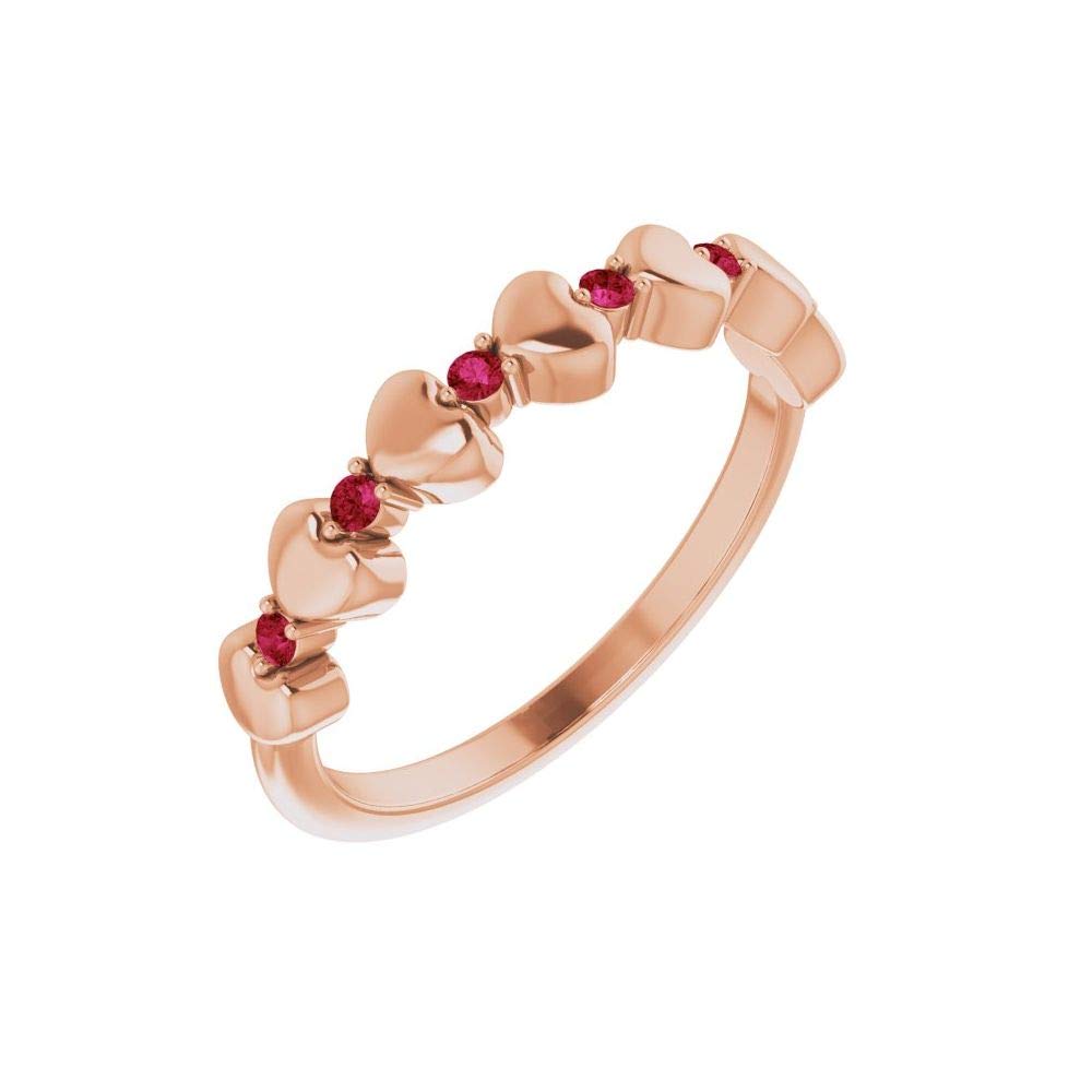 1/10 Cttw Diamond Stackable Wedding Anniversary Heart Ring Band (.10 Cttw, 3.6mm Width) - Perfect for Valentine's Day, Proposals & Romantic Gifts