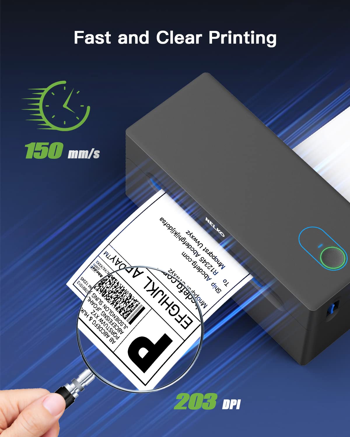 Nelko Label Printer - High-Quality Thermal Label Maker for Shipping, Packaging & Barcodes | Perfect for Ecommerce, Warehouses & Small Businesses