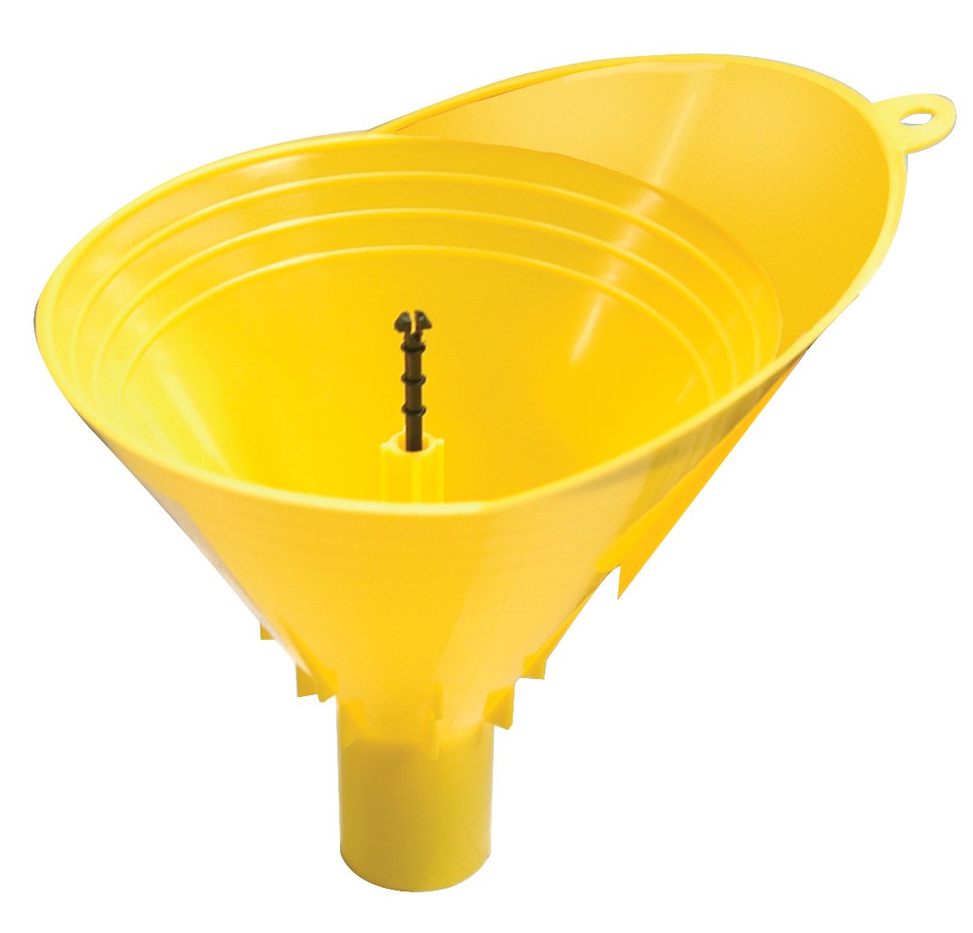 FloTool 10711 Gas Gauge Funnel - Accurate Fuel Measurement for Lawn Mowers, Motorcycles & Small Engines | Easy-Pour Spout, Durable Plastic Design for Garage & Outdoor Use