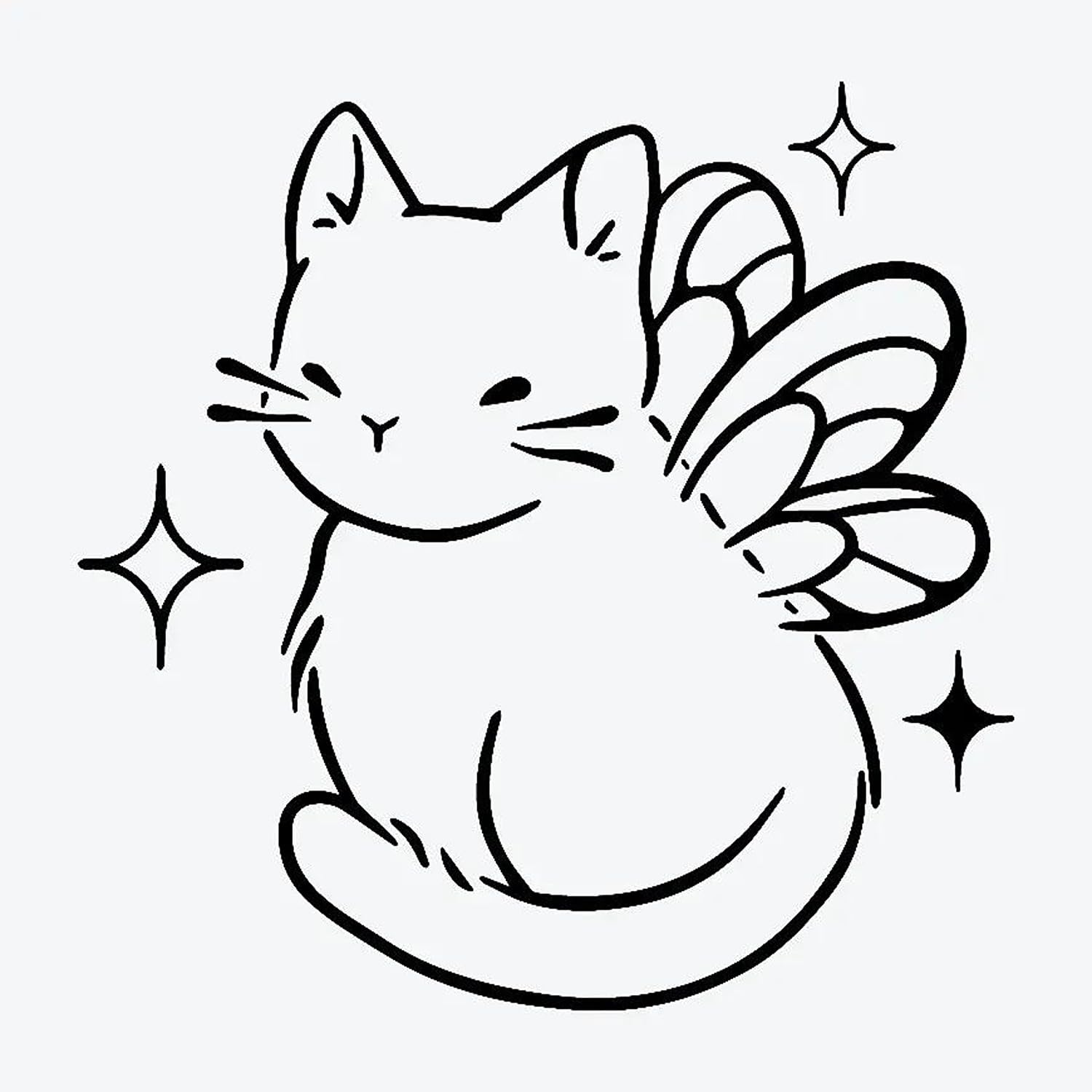 Simply Inked Kitty-Cat Semi Permanent Tattoo - Waterproof Fake Tattoo Sticker for Women, Men, Girls & Boys (2x2 Inch, Black, 2g) | Perfect for Parties, Halloween, Cosplay & Temporary Body Art