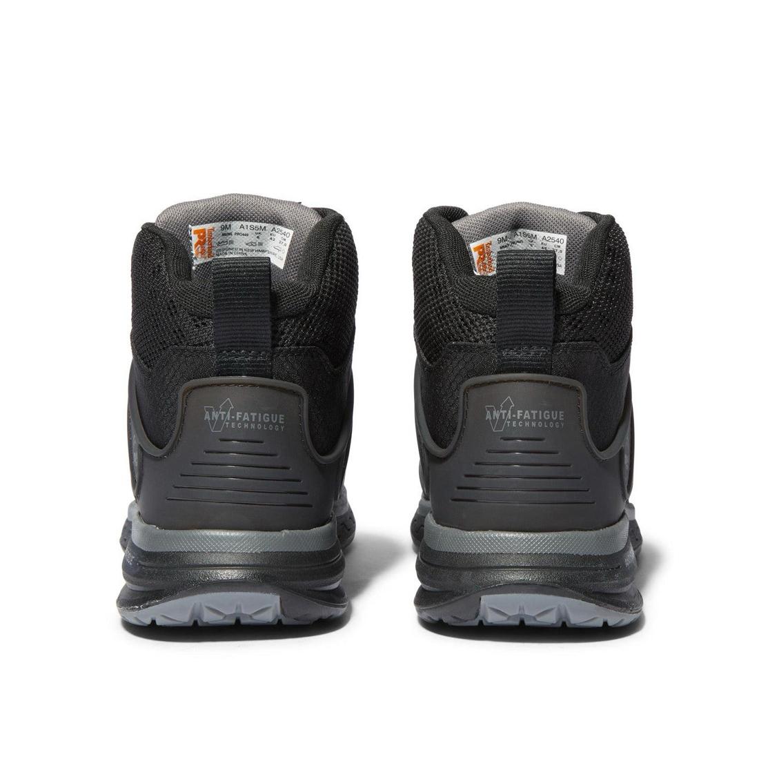 Men's Composite Toe Work Boots - Black Safety Shoes for Construction & Heavy Duty Work - Slip Resistant, Electrical Hazard Protection