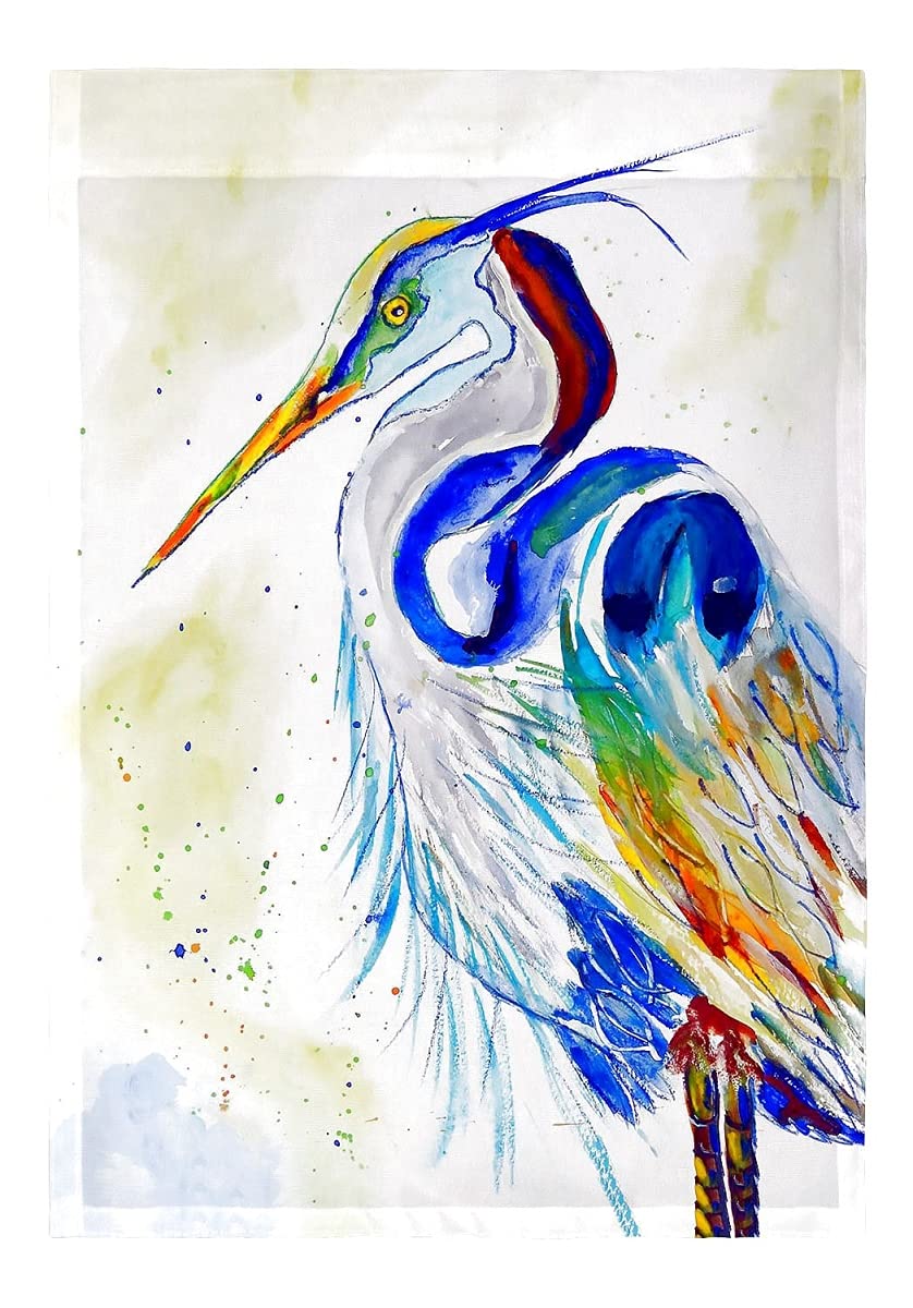 Betsy Drake FL1006 12.5 x 18 Inch Watercolor Heron Flag - Decorative Garden Flag for Outdoor Patio, Yard, and Home Decor